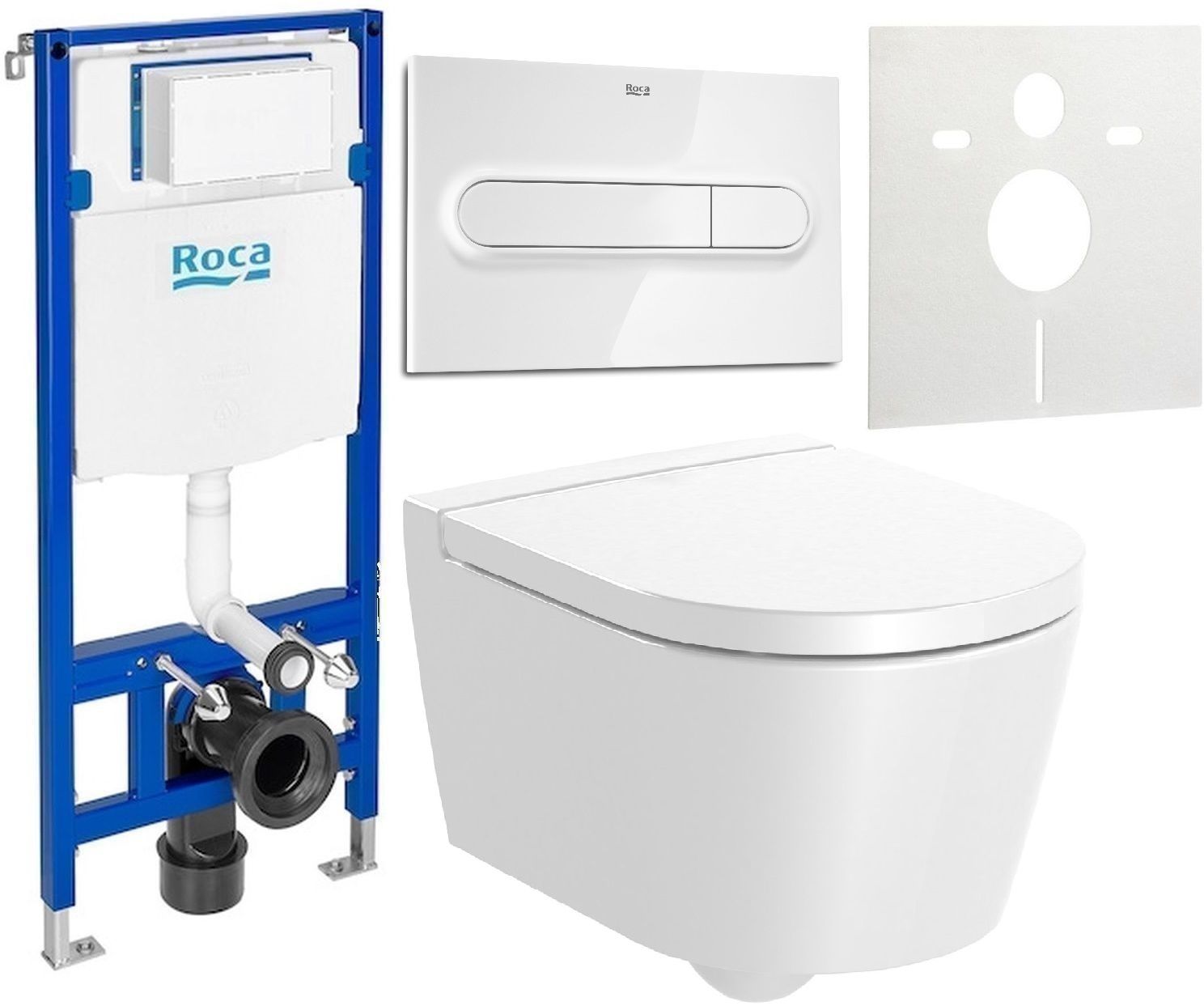 Set WC-Becken Roca Inspira A346528S00, Unterputzrahmen Roca Duplo One A890070020, A80152C00B, A890195000, A890063000