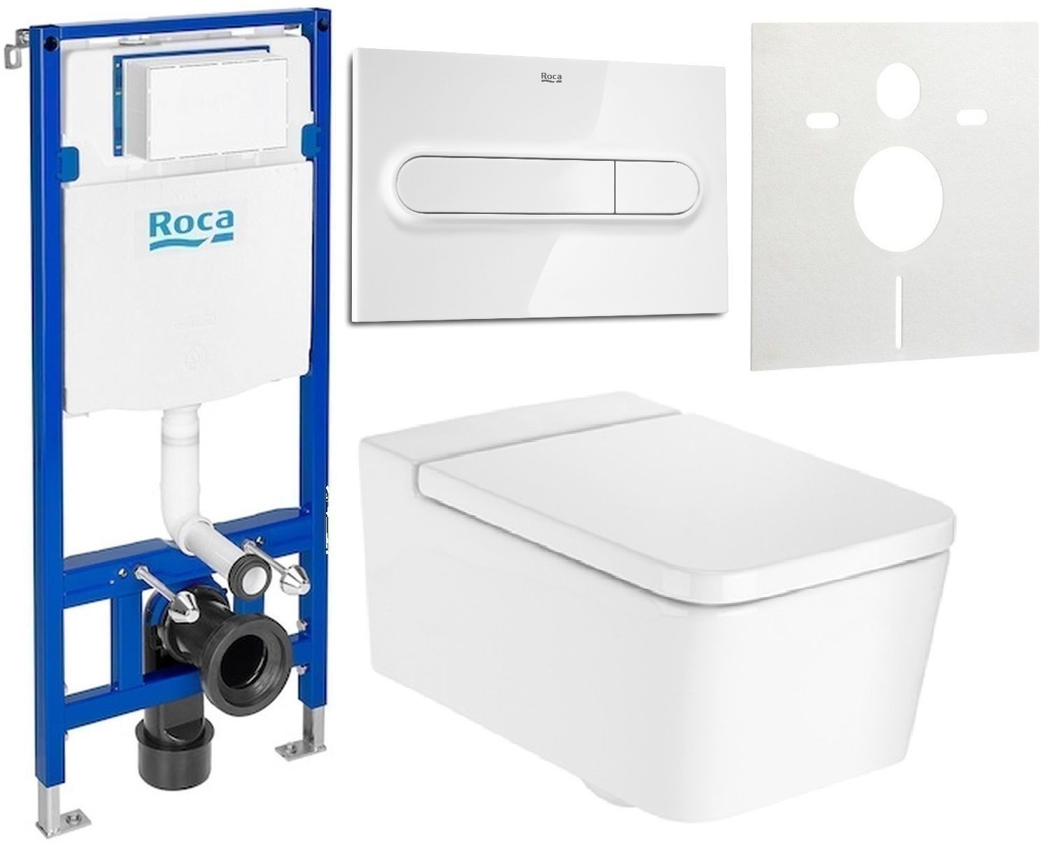 Set WC-Becken Roca Inspira A346537S00, Unterputzrahmen Roca Duplo One A890070020, A80153200B, A890195000, A890063000