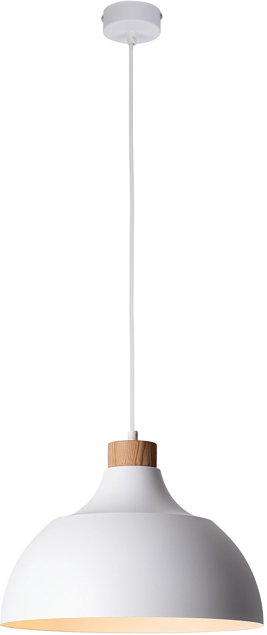 TK Lighting Cap Pendelleuchte 1x15 W weiß-holz 2070