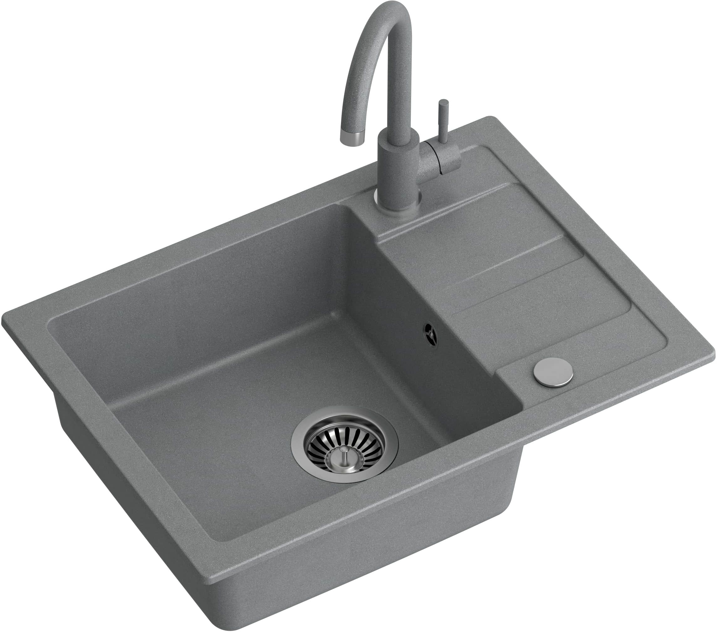 Quadron Go Smart waschbecken mit wasserhahn grau/ TQ6244GSSZ