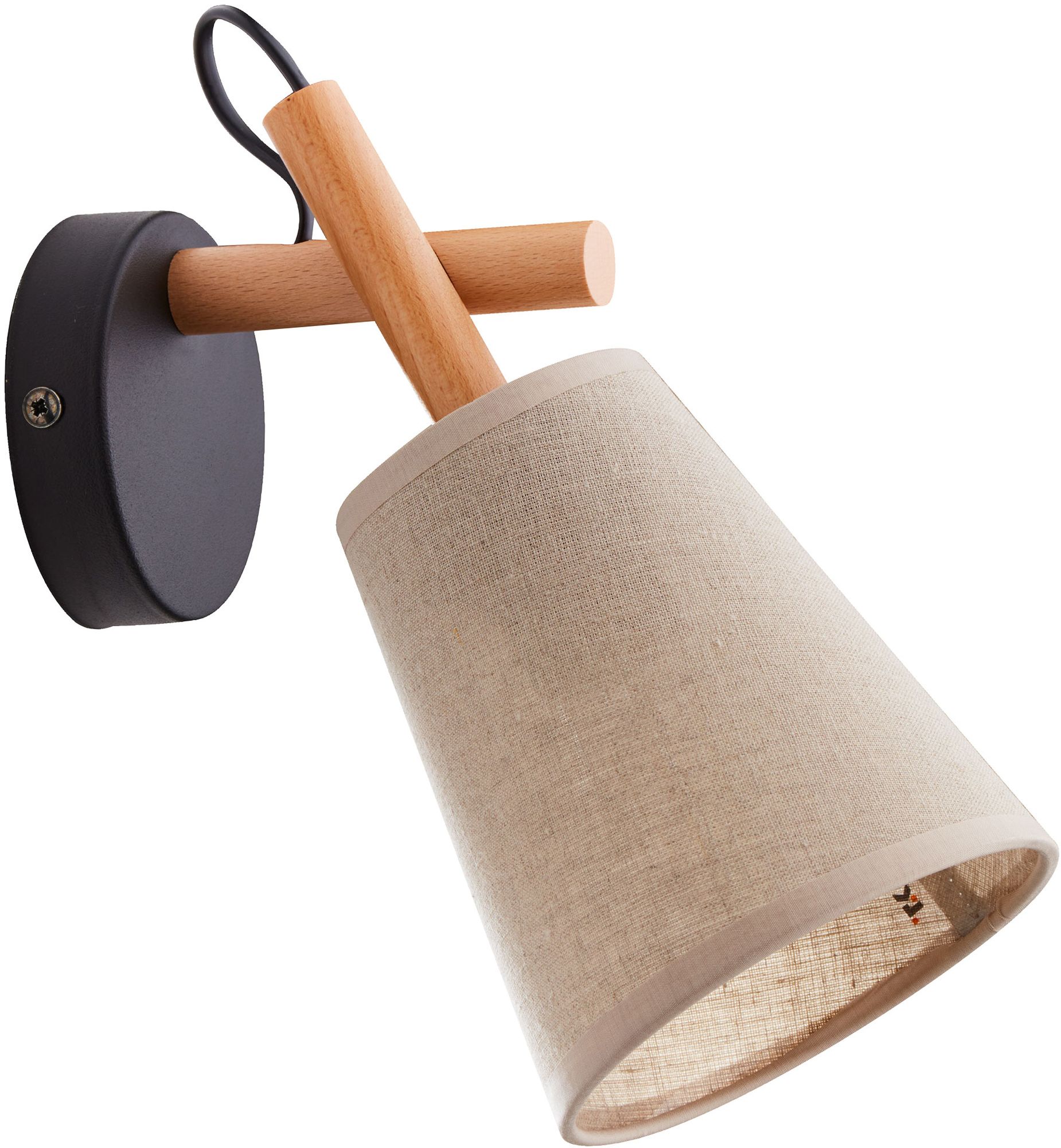 TK Lighting Vaio Wandleuchte 1x15 W schwarz-grau-holz-beige 573
