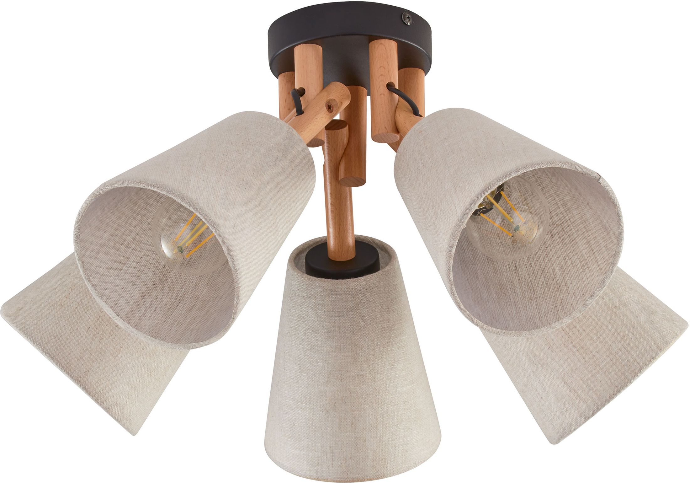 TK Lighting Vaio Deckenlampe 5x15 W schwarz-grau-holz-beige 575