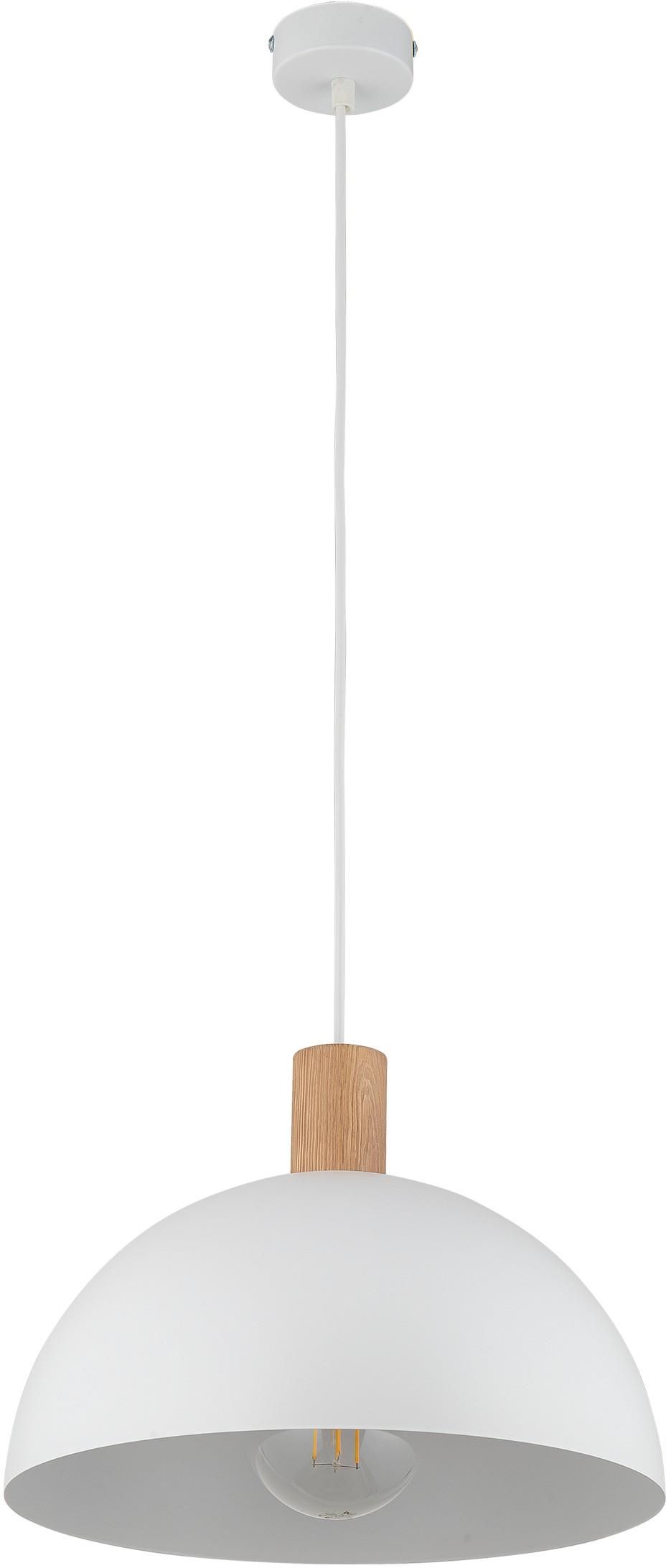TK Lighting Oslo Pendelleuchte 1x15 W weiß-holz 4851