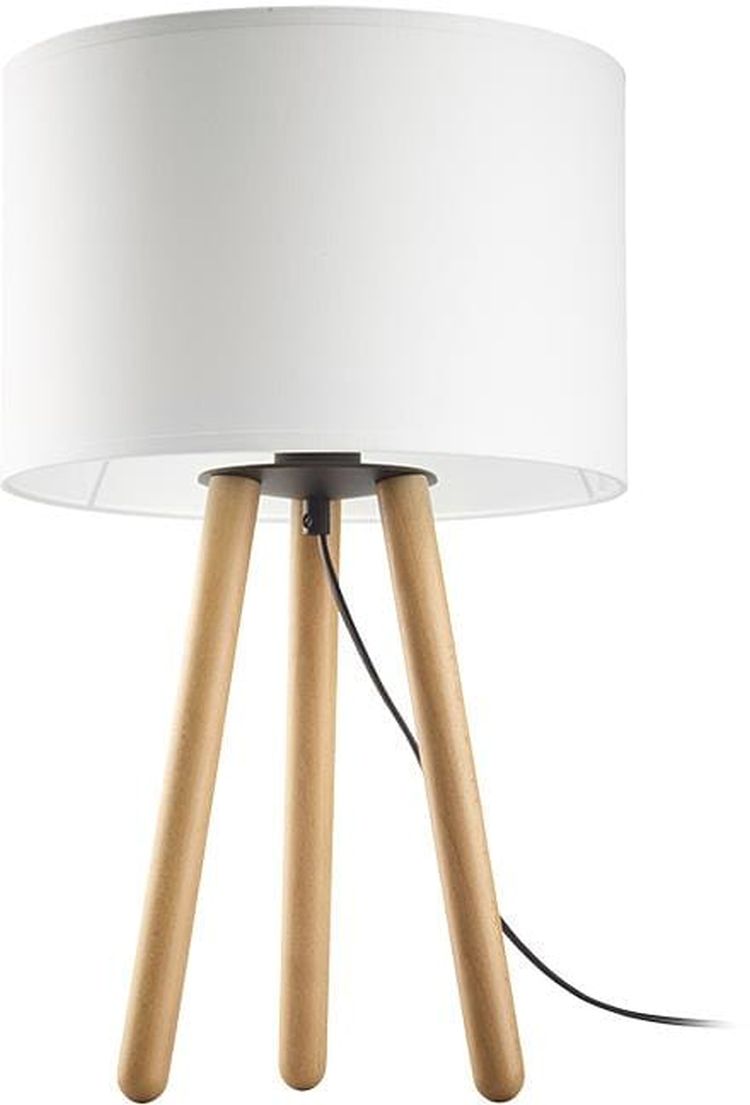 TK Lighting Tokyo Tischlampe 1x15 W weiß-holz 5290