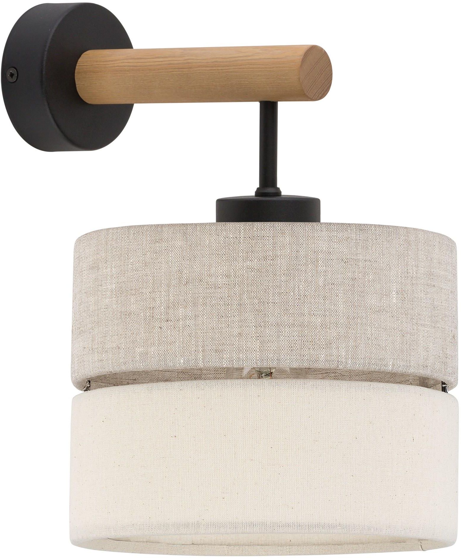 TK Lighting Eco Wandleuchte 1x15 W schwarz-grau-holz-beige 5776