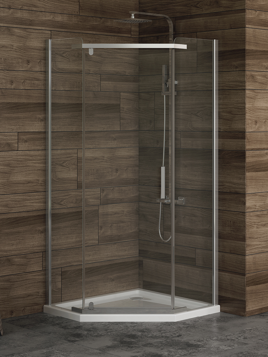 New Trendy New Komfort Dusche 100x80 cm chrom Glanz/durchsichtiges Glas K-0809