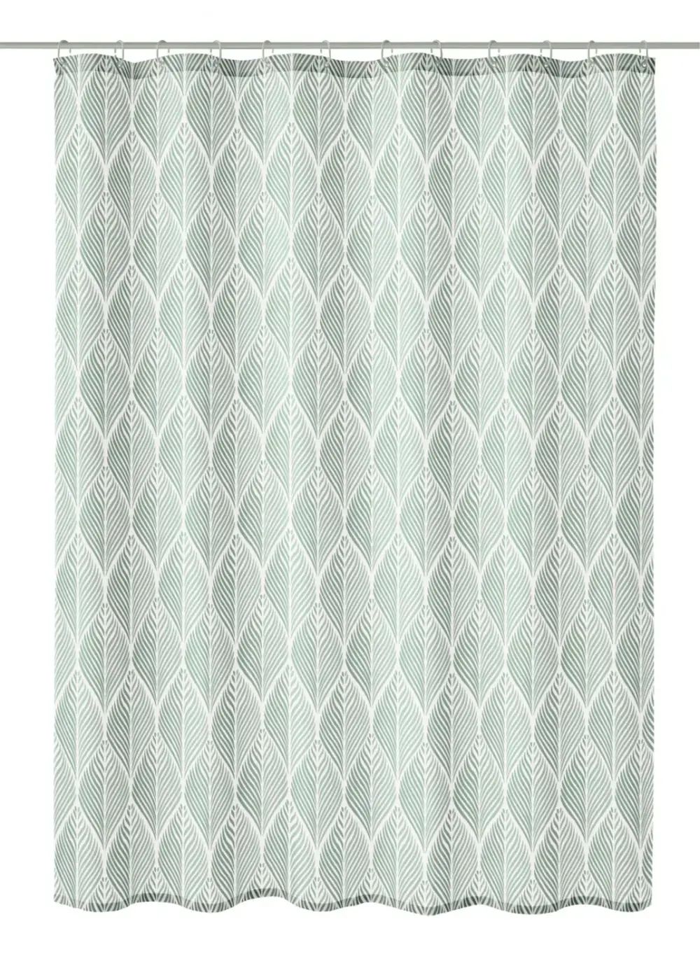 Kleine Wolke Leaf Duschvorhang 200x180 cm weiß-grün 5961685305