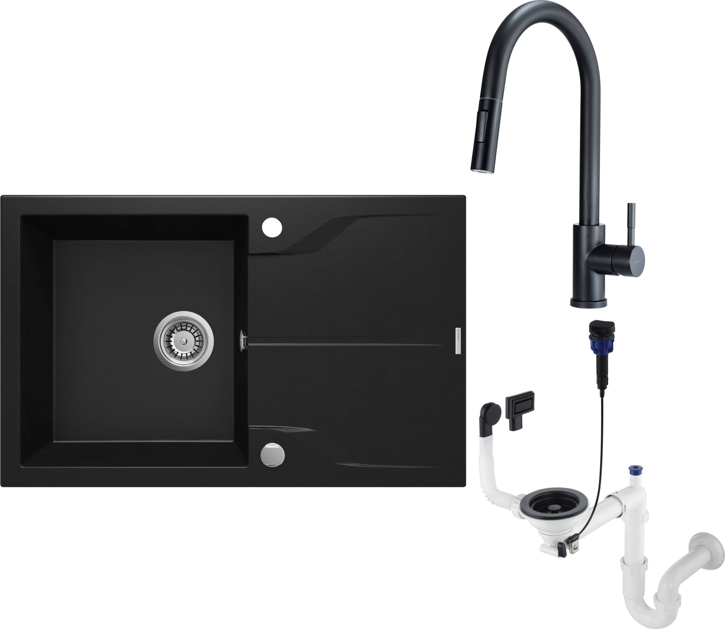 Set Granitspüle Deante Andante ZQN_N113, Küchenarmatur Deante Lima BBMN72M, ZXY_N972