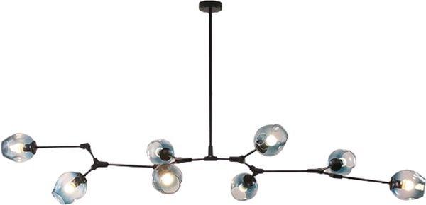 Abigali Smokey Deckenlampe x40 W schwarz-verraucht MD2003-9PCS-JG