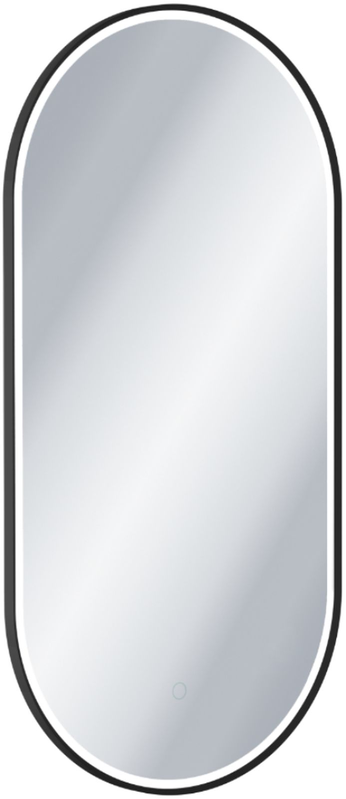 Excellent Corido Spiegel 50x100 cm oval mit Beleuchtung mit Spiegelheizung schwarz DOEX.CO100.050.BL