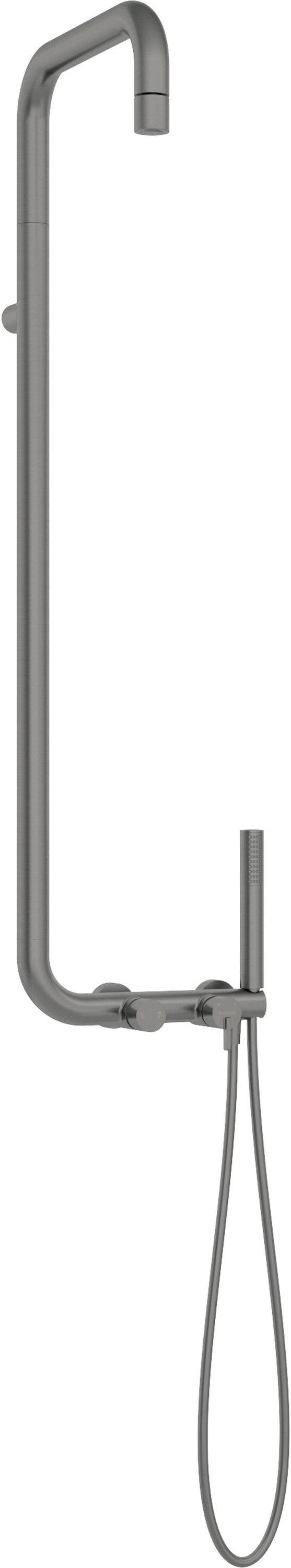 Deante Silia Duschset Wandmontage mit Regenbrause graphit NQS_D4XM