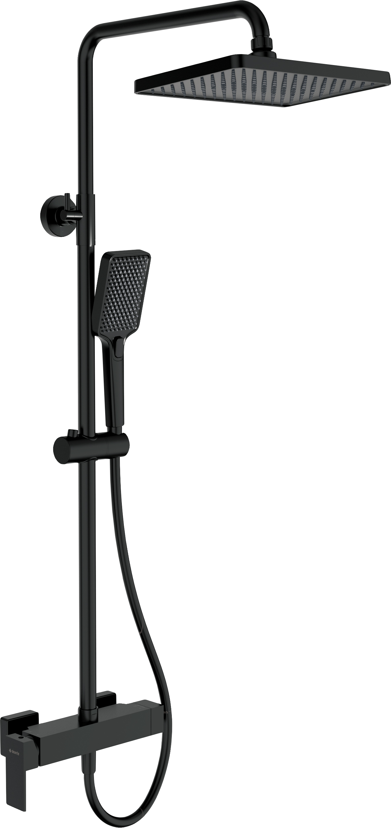 Deante Anemon Duschset Wandmontage mit Regenbrause schwarz NAC_N1BZ