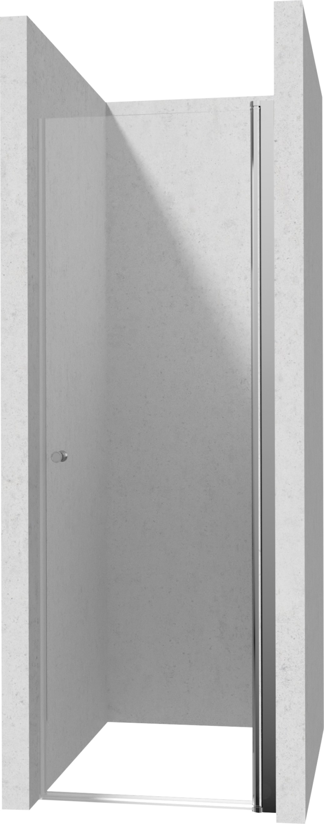 Deante Kerria Plus Duschtüren 90 cm aufklappbar chrom Glanz/durchsichtiges Glas KTSW041P