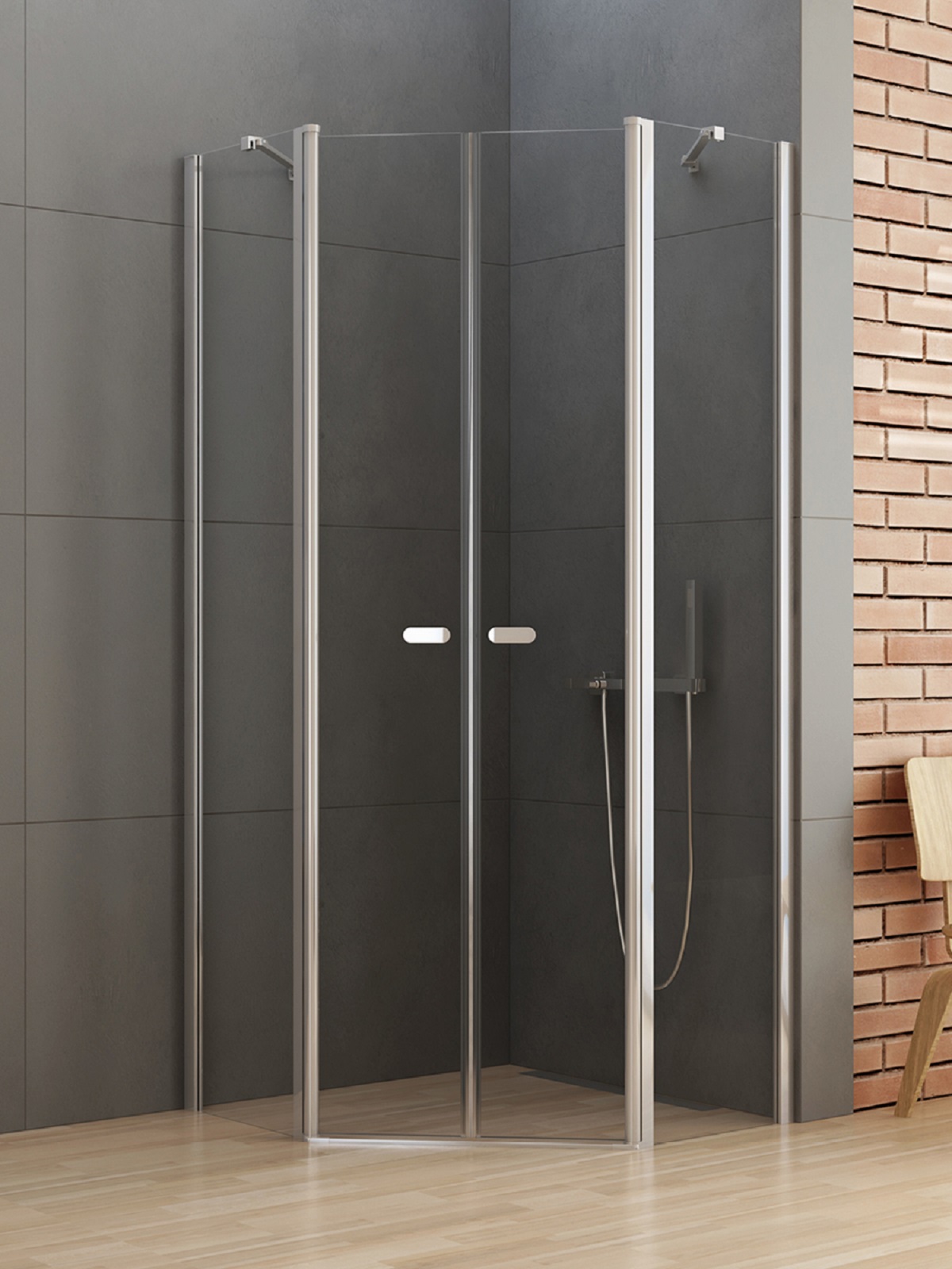 New Trendy New Soleo Dusche 90x90 cm chrom Glanz/durchsichtiges Glas K-0610