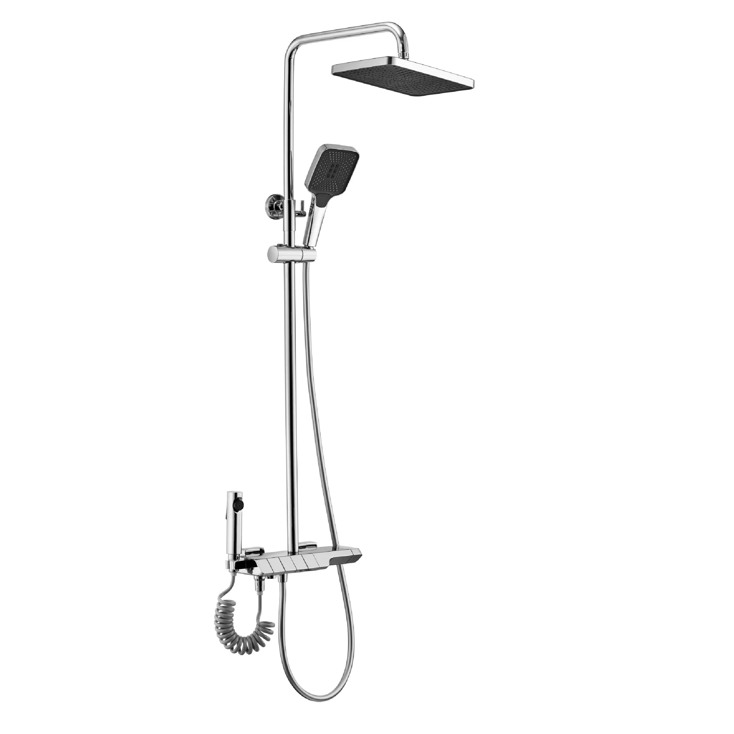 Rea Rob Duschset Wandmontage mit Thermostat mit Regenbrause chrom REA-P6626