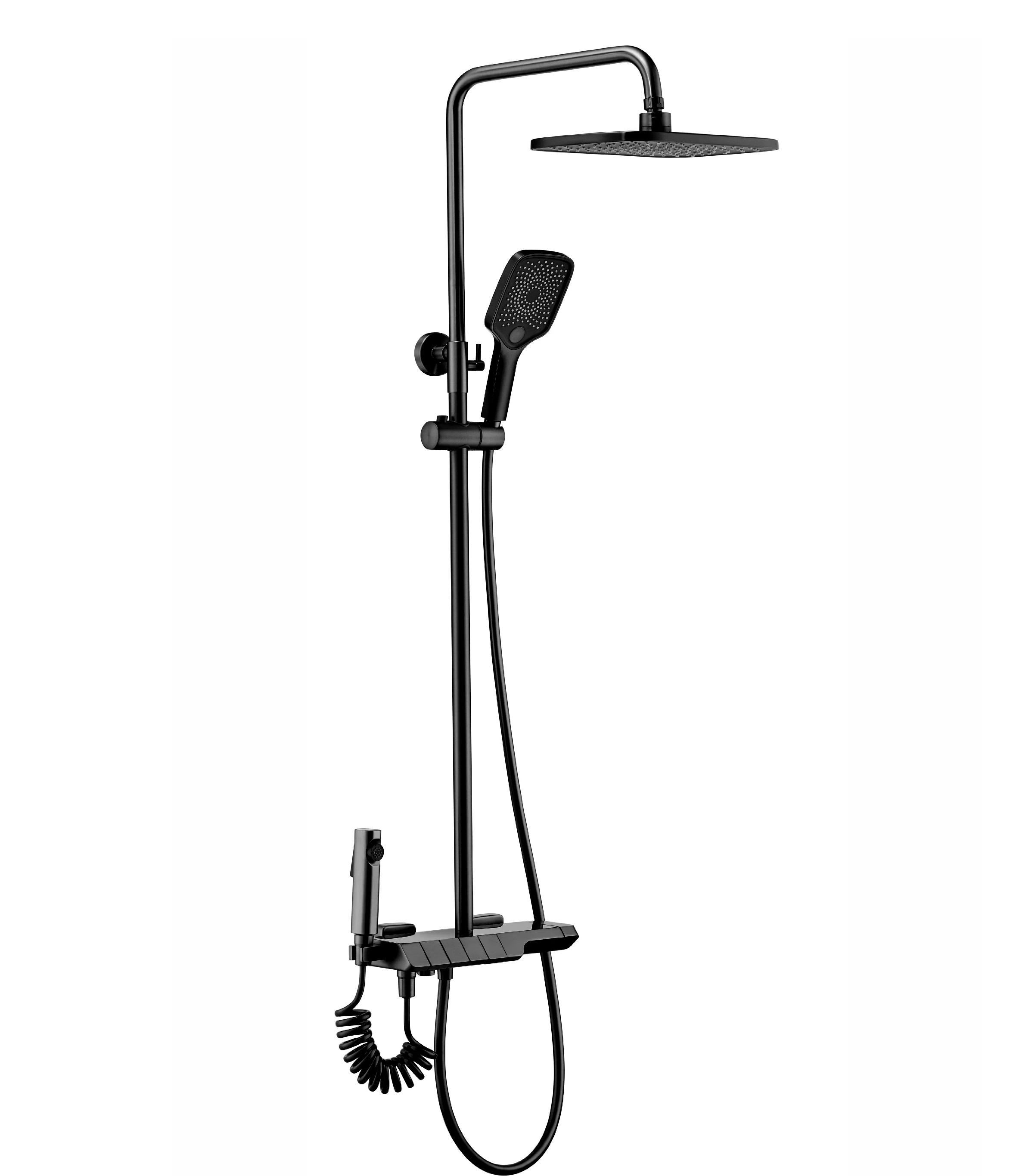 Rea Rob Duschset Wandmontage mit Thermostat mit Regenbrause schwarz REA-P6627