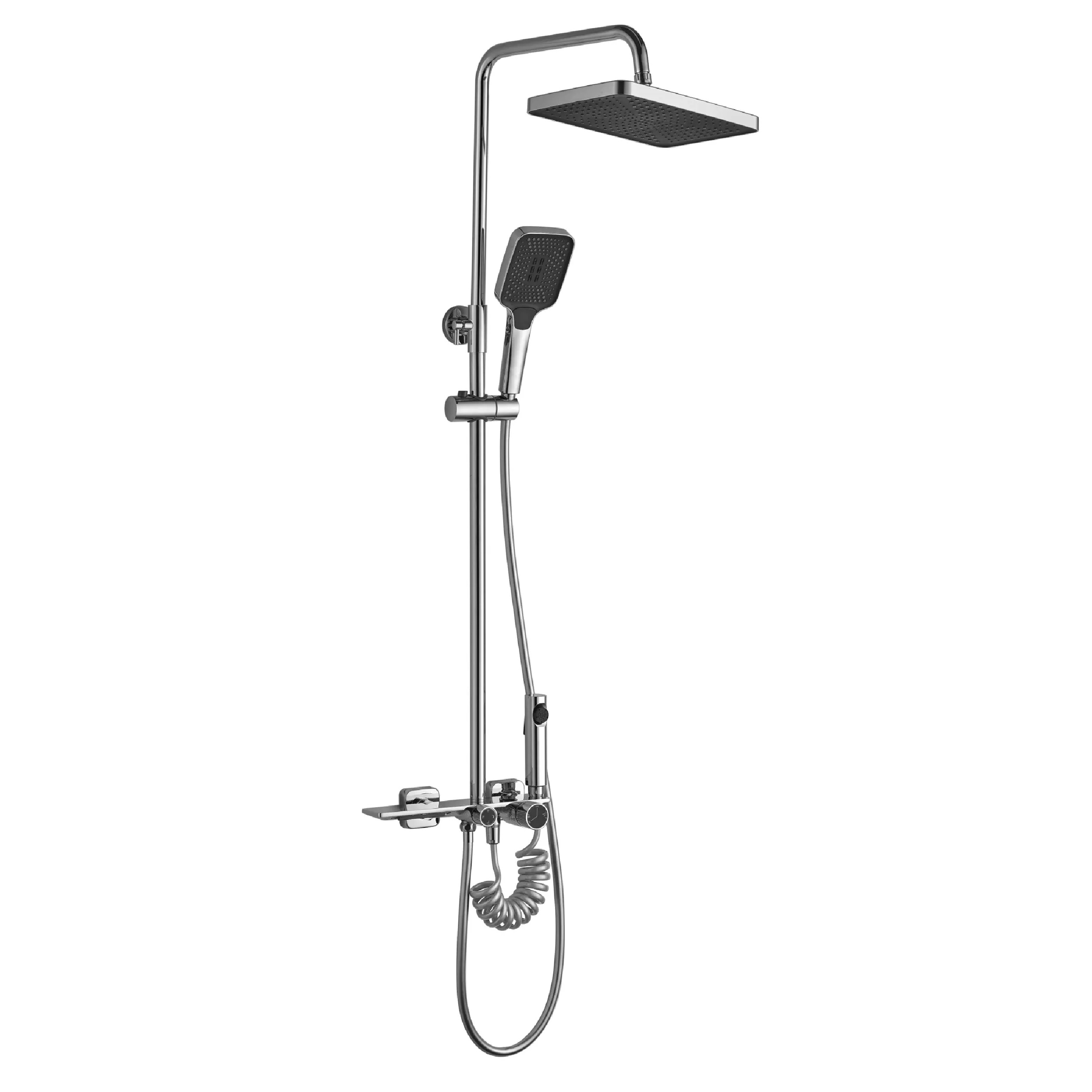 Rea Helix Duschset Wandmontage mit Regenbrause chrom REA-P6620