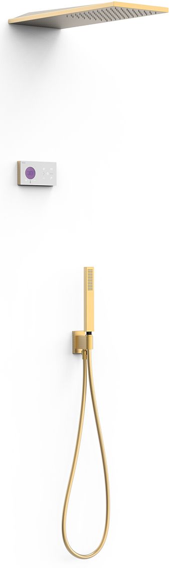 Tres Shower Technology Duschset Unterputz mit Thermostat mit Regenbrause weiß-gold 09286551OM