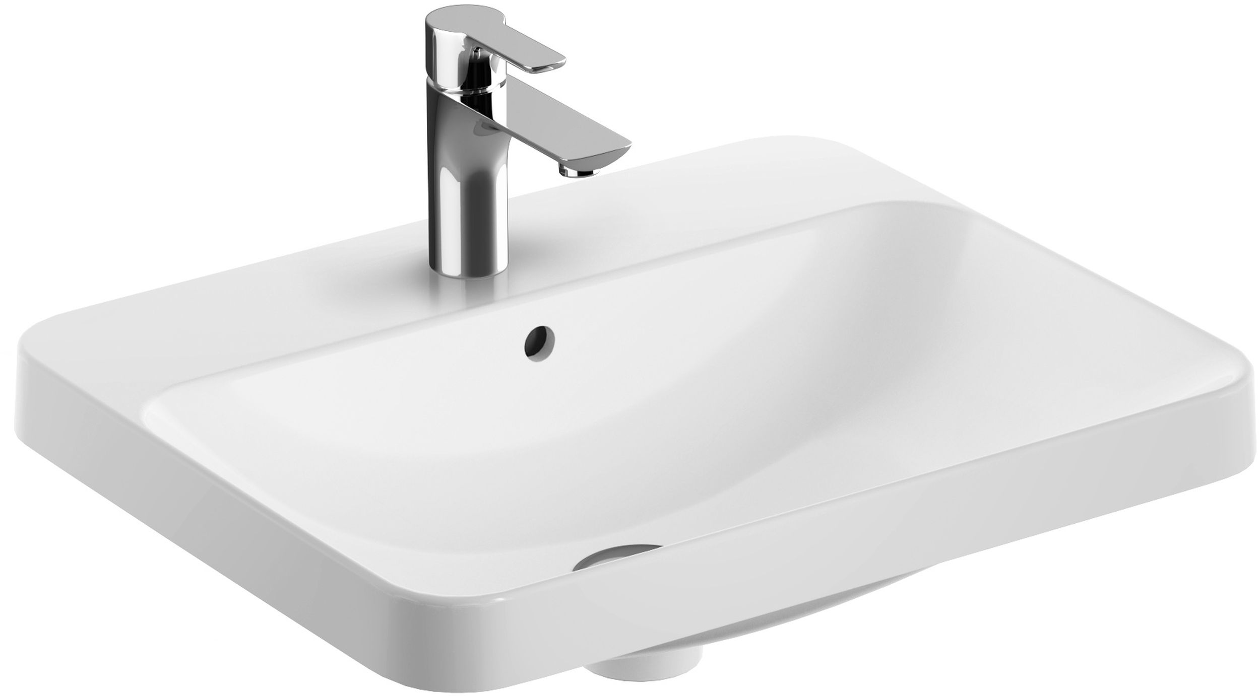 Geberit Variform Waschbecken 55x45 cm rechteckig Einbauwaschbecken weiß 500.741.00.2