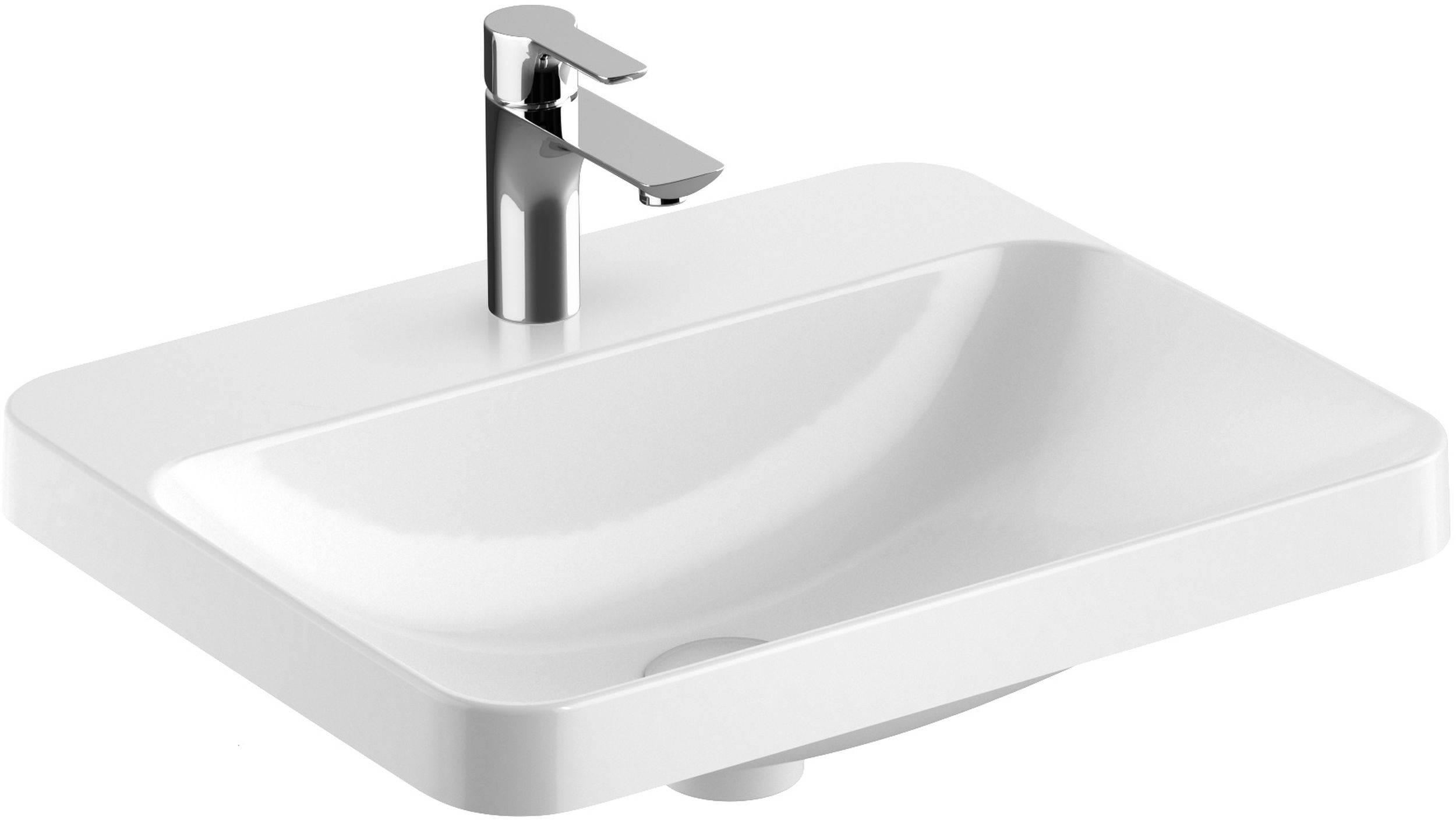 Geberit Variform Waschbecken 55x45 cm rechteckig Einbauwaschbecken weiß 500.743.01.2