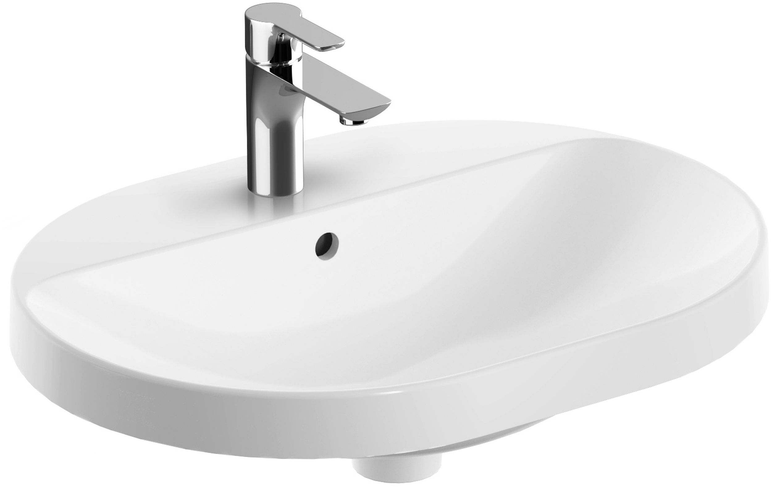 Geberit Variform Waschbecken 60x45 cm oval Einbauwaschbecken weiß 500.733.01.2