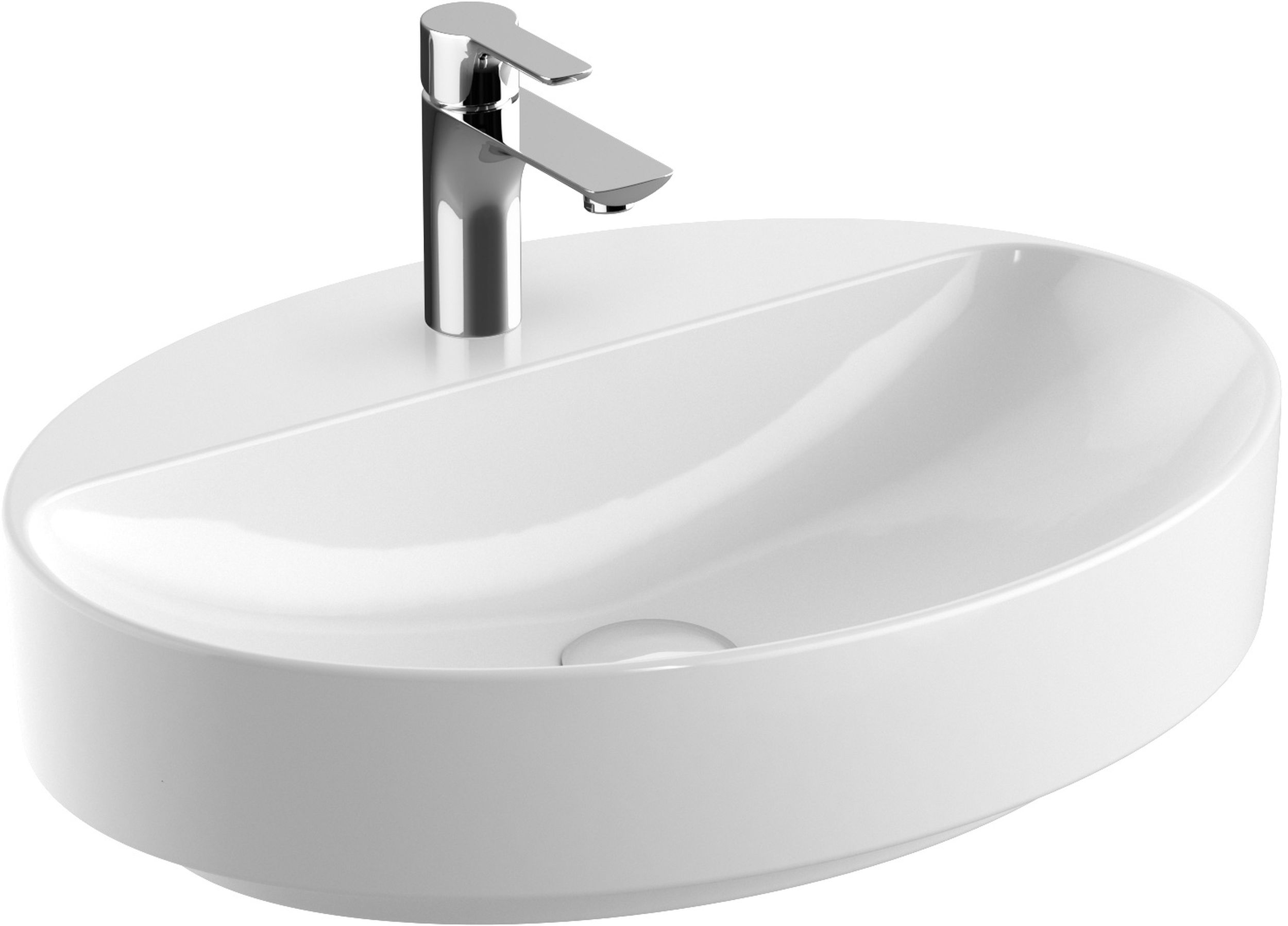 Geberit Variform Waschbecken 60x45 cm oval Möbel-Aufsatzwaschbecken weiß 500.773.00.2