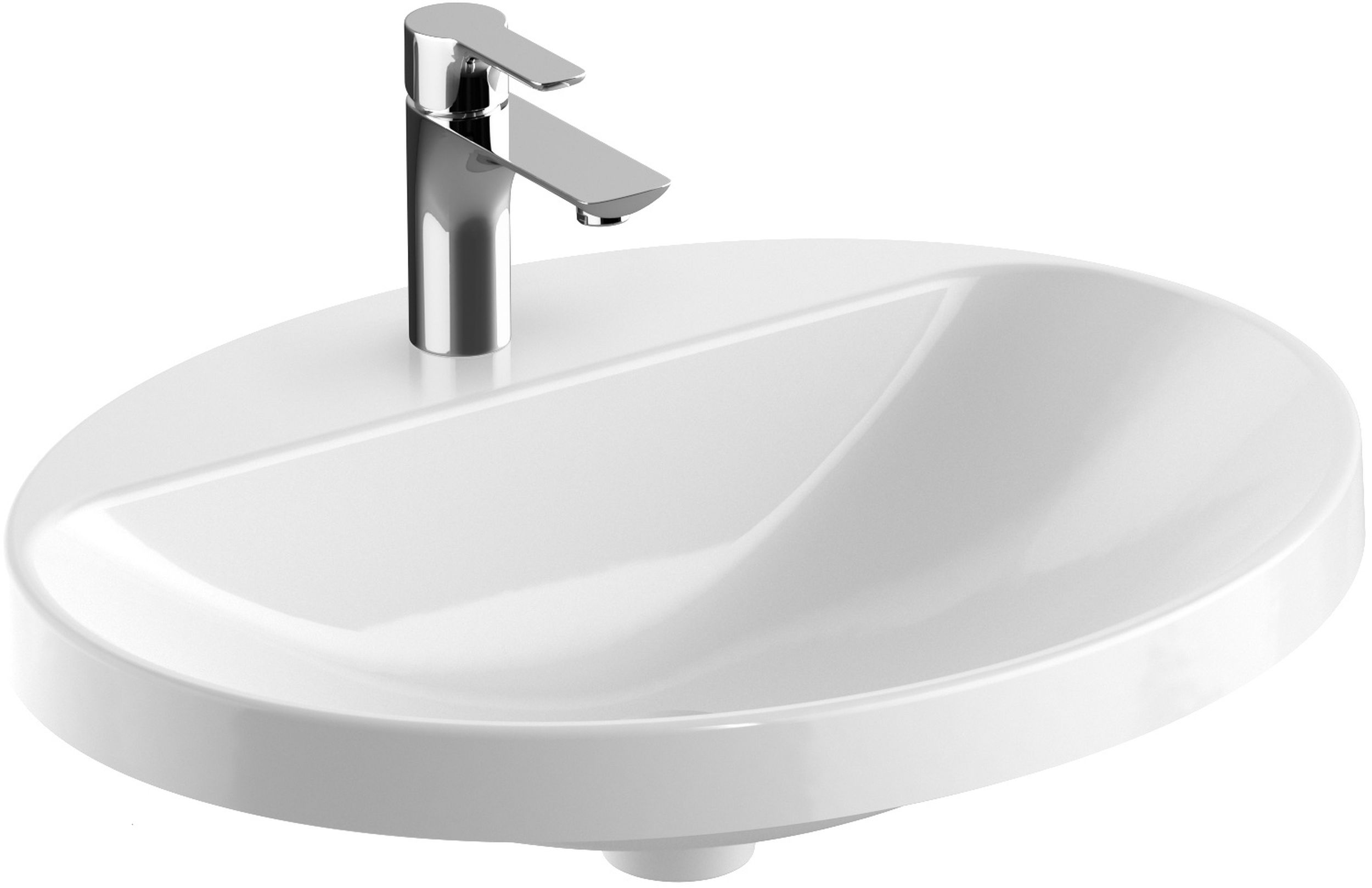 Geberit Variform Waschbecken 60x48 cm oval Einbauwaschbecken weiß 500.727.01.2