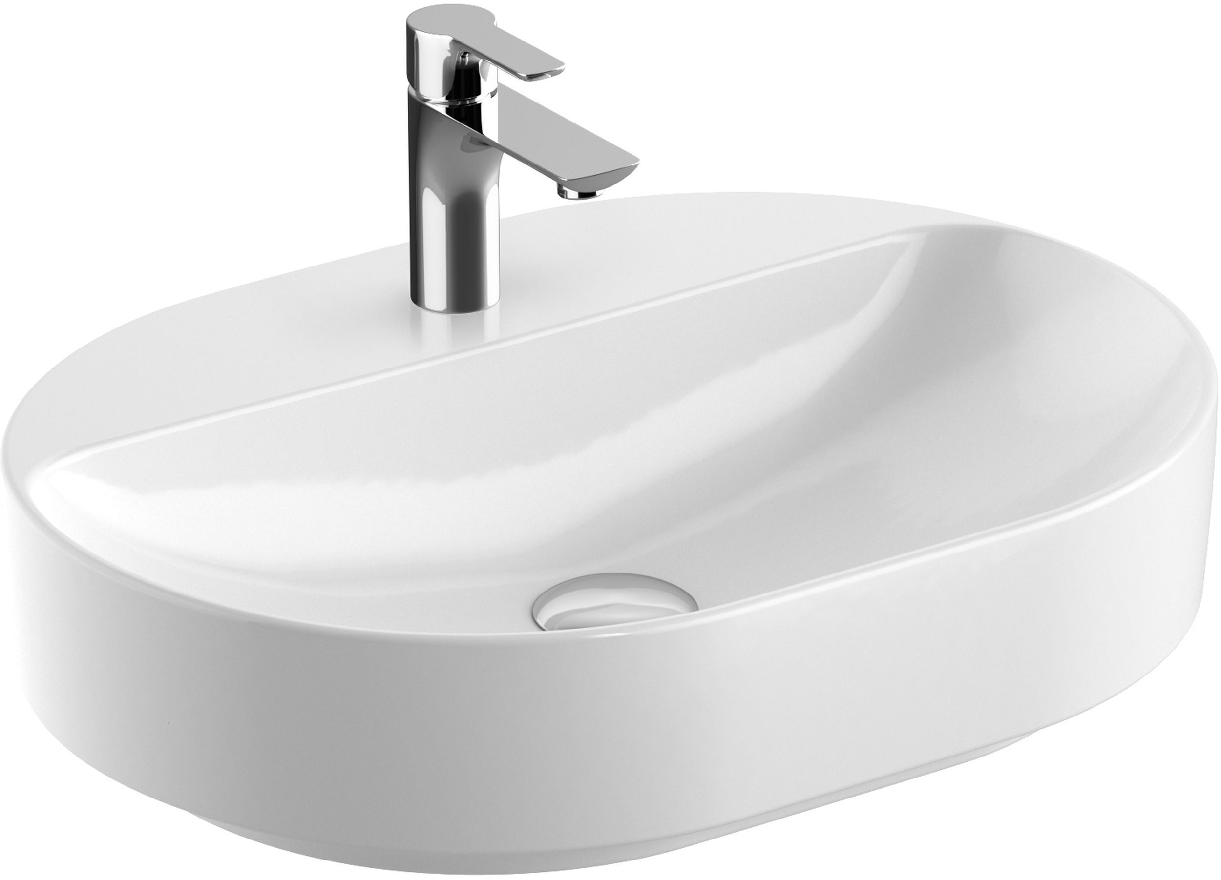 Geberit Variform Waschbecken 60x45 cm oval Möbel-Aufsatzwaschbecken weiß 500.778.00.2