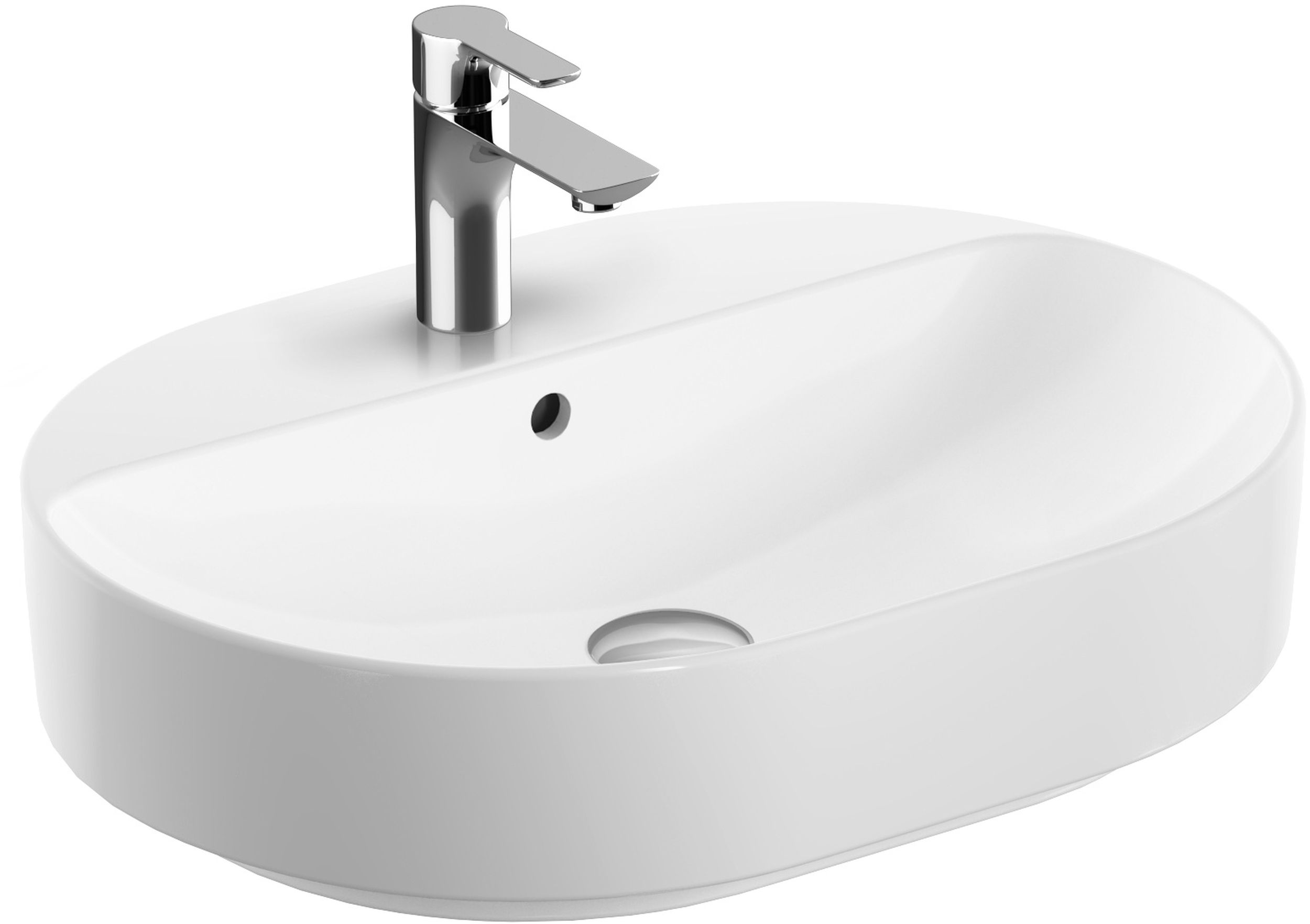 Geberit Variform Waschbecken 60x45 cm oval Möbel-Aufsatzwaschbecken weiß 500.777.01.2
