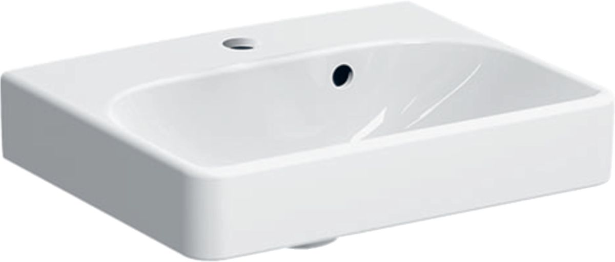 Geberit Smyle Square Waschbecken 45x36 cm rechteckig Klassisch-Möbel-Einbauwaschbecken weiß 500.222.01.8