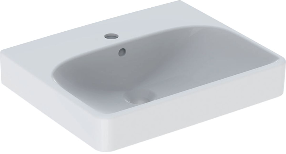 Geberit Smyle Square Waschbecken 50x41 cm rechteckig Klassisch-Möbel-Einbauwaschbecken weiß 500.256.01.8