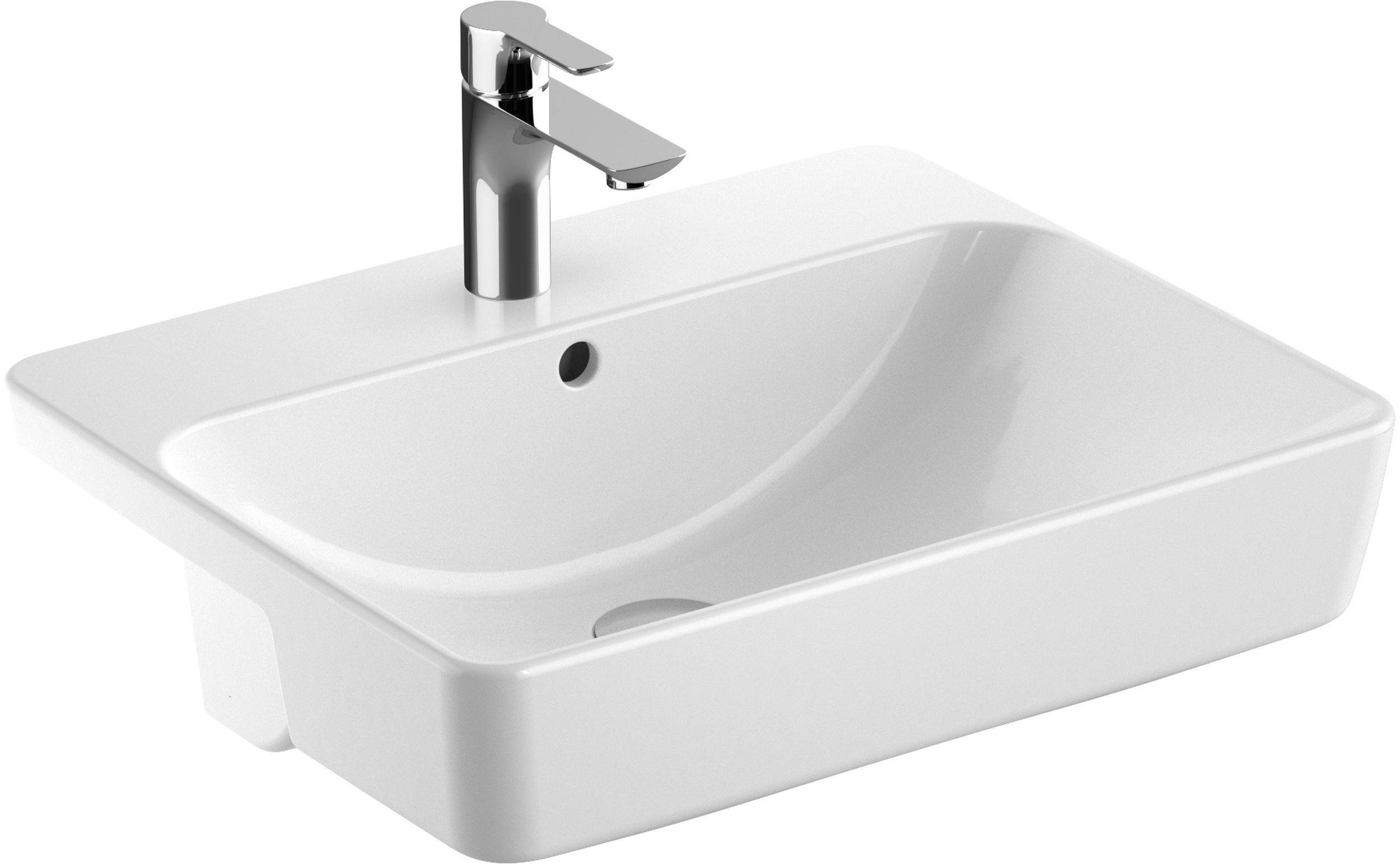 Geberit Variform Waschbecken 55x45 cm rechteckig Einbauwaschbecken weiß 500.681.00.1
