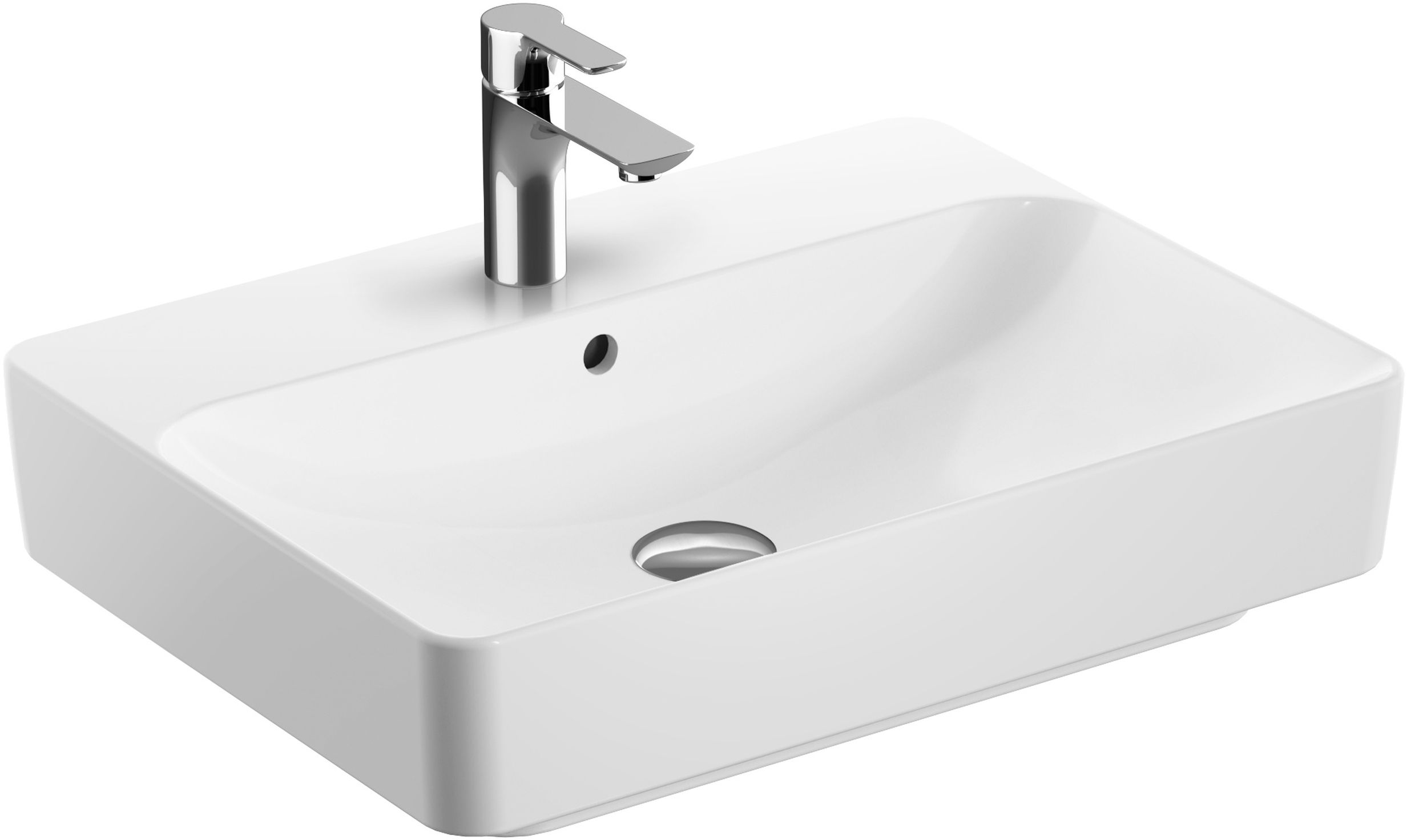 Geberit Variform Waschbecken 60x45 cm rechteckig Möbel-Aufsatzwaschbecken weiß 500.780.01.2