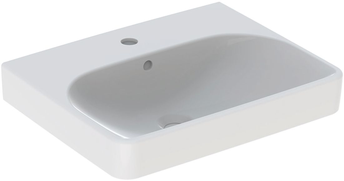 Geberit Smyle Square Waschbecken 55x44 cm rechteckig Klassisch-Möbel-Einbauwaschbecken weiß 500.259.01.8