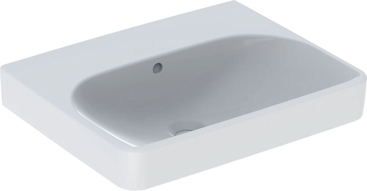 Geberit Smyle Square Waschbecken 55x44 cm rechteckig Klassisch-Möbel-Einbauwaschbecken weiß 501.574.00.1