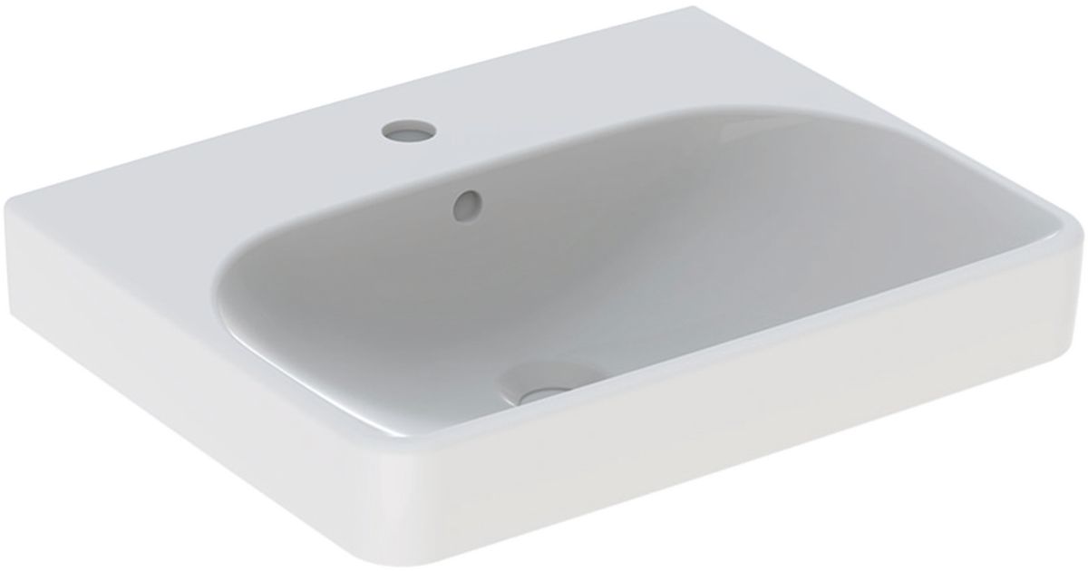 Geberit Smyle Square Waschbecken 55x44 cm rechteckig Klassisch-Möbel-Einbauwaschbecken weiß 500.259.01.1