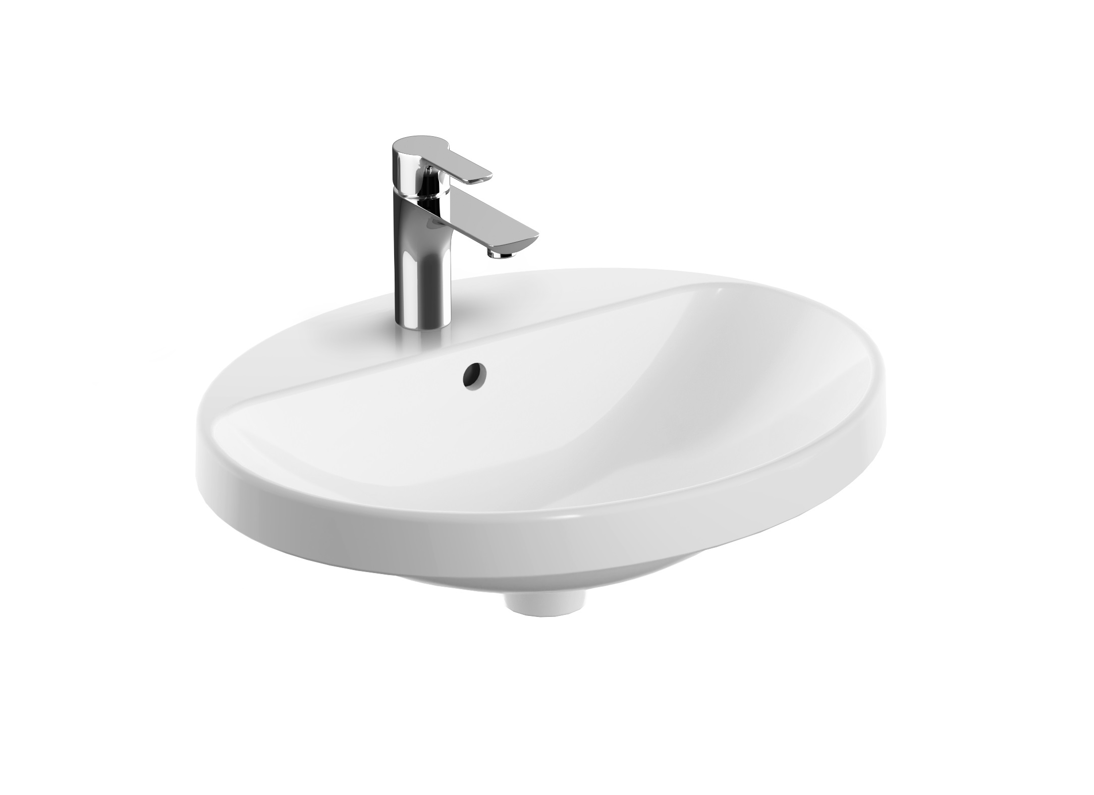 Geberit Variform Waschbecken 55x45 cm oval Einbauwaschbecken weiß 500.720.01.2