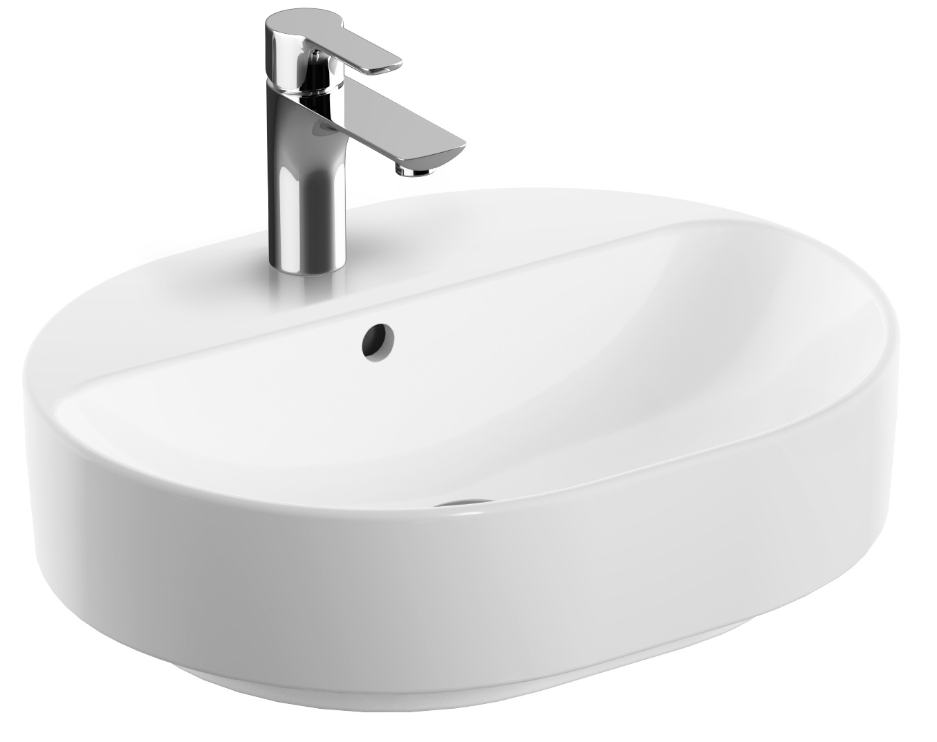 Geberit Variform Waschbecken 50x40 cm oval Aufsatzwaschbecken weiß 500.775.01.2