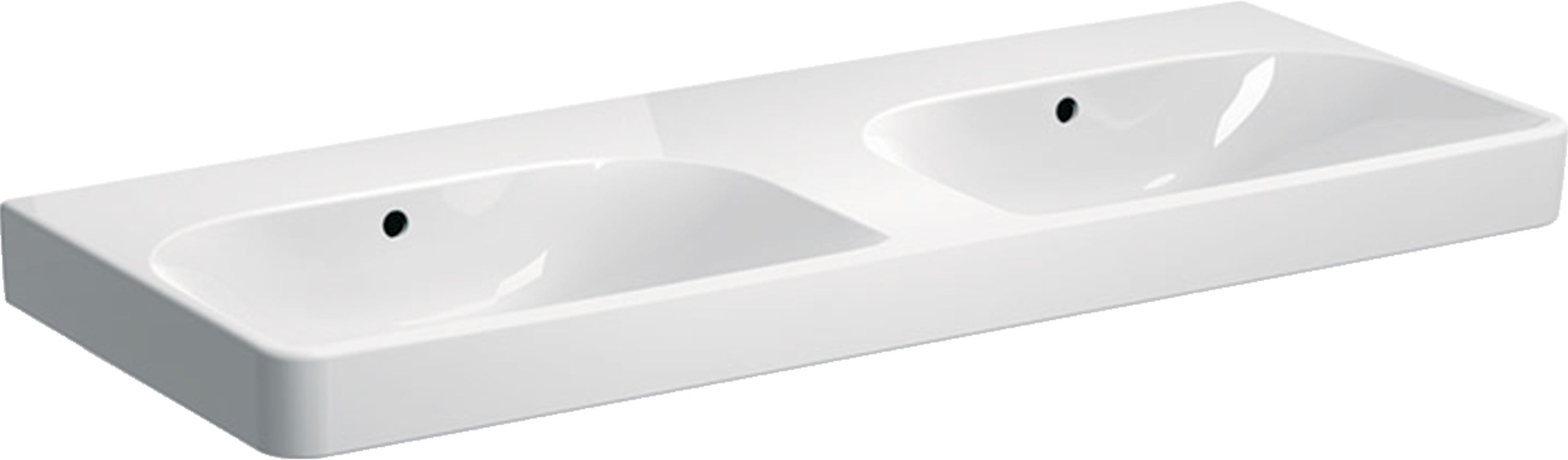 Geberit Smyle Square Waschbecken 120x48 cm rechteckig Klassisch-Möbel-Einbauwaschbecken-Doppelt weiß 500.224.01.1