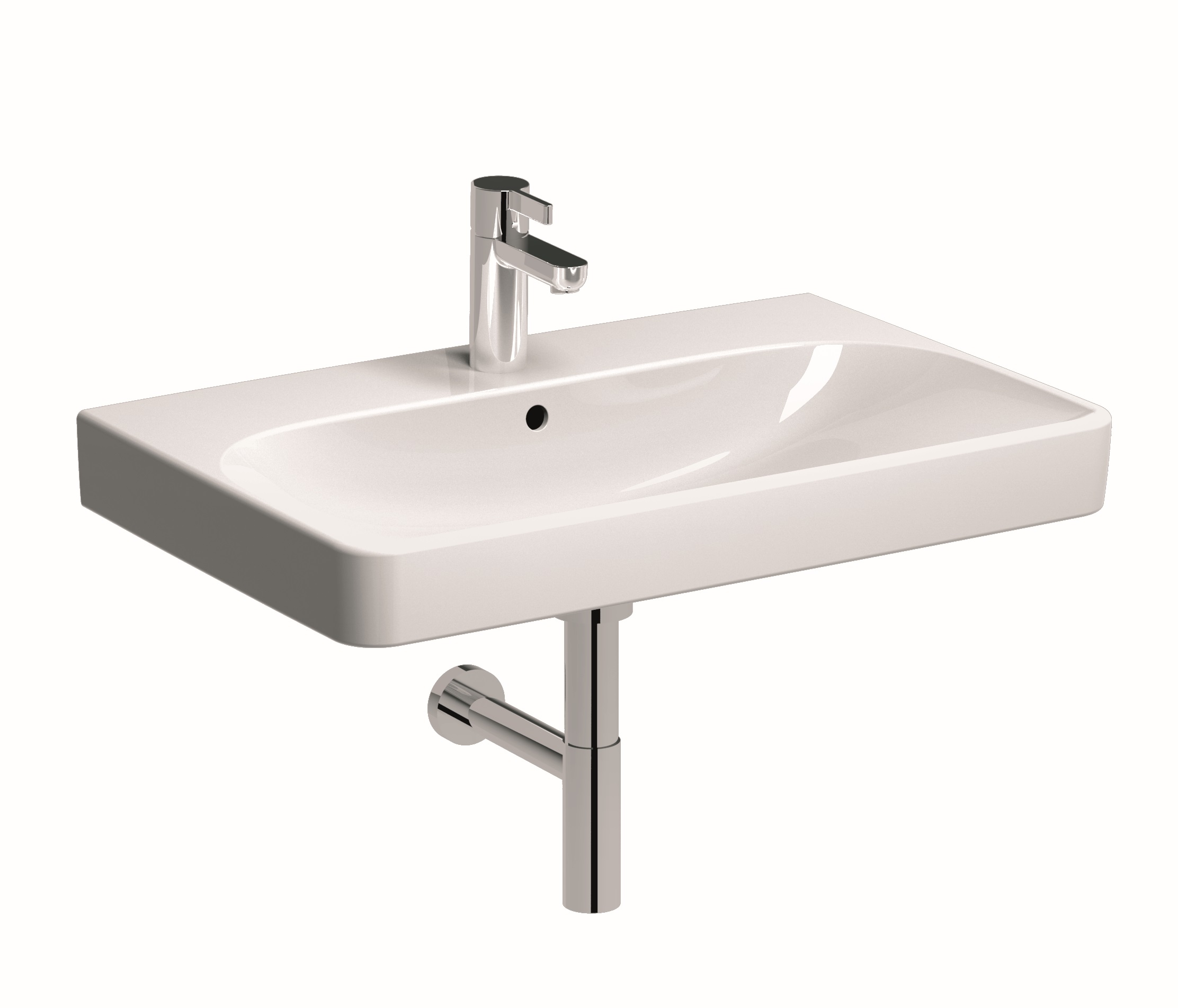 Geberit Smyle Square Waschbecken 75x48 cm rechteckig Möbel-Aufsatzwaschbecken weiß 500.249.01.1