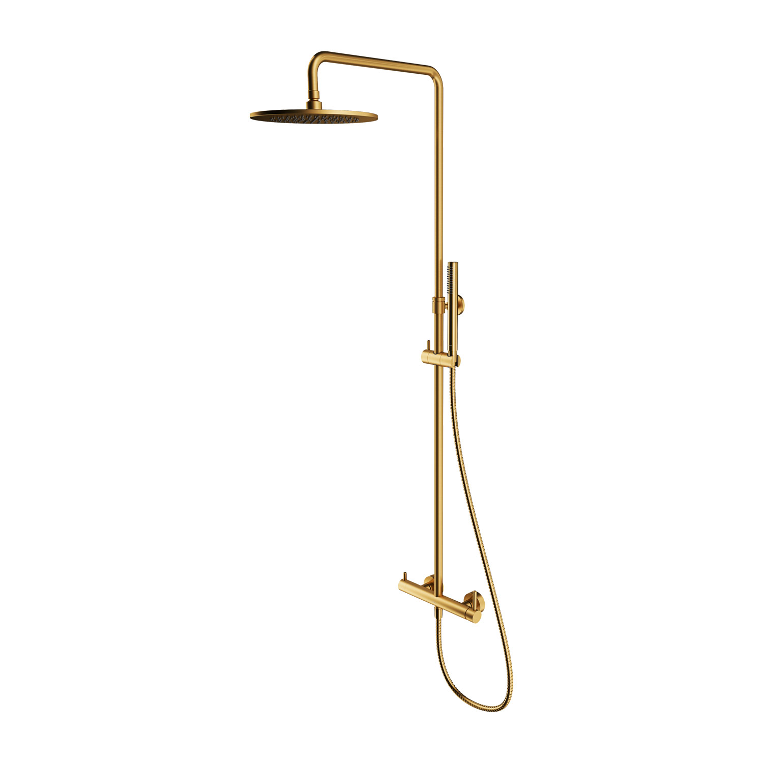 Omnires Y Duschset Wandmontage mit Regenbrause gold Y1244MGLB