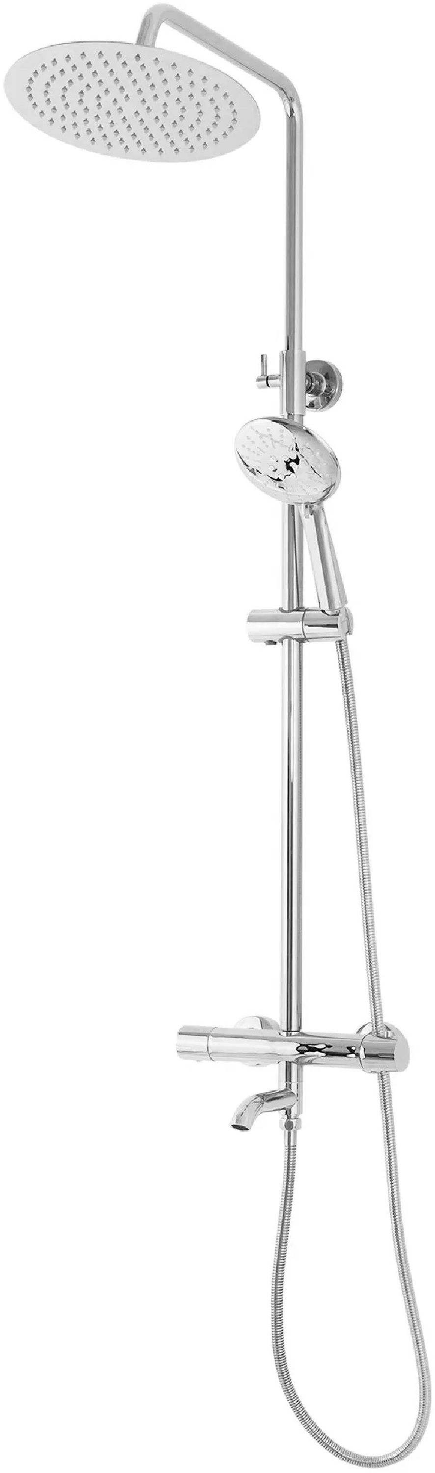 Rea Lungo Badewannen- und Duschset Wandmontage mit Thermostat mit Regenbrause chrom REA-P6607