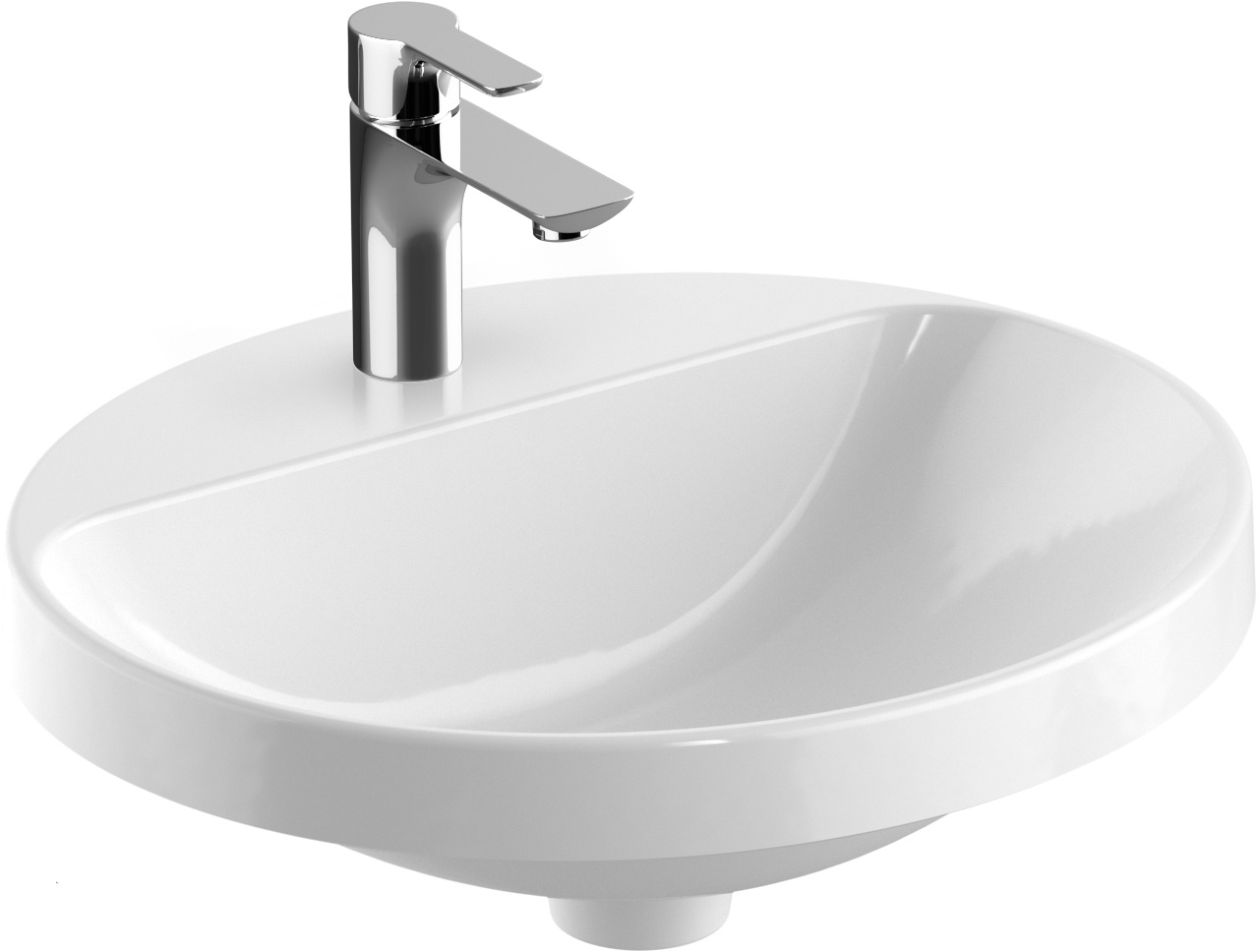 Geberit Variform Waschbecken 50x45 cm oval Einbauwaschbecken weiß 500.715.01.2