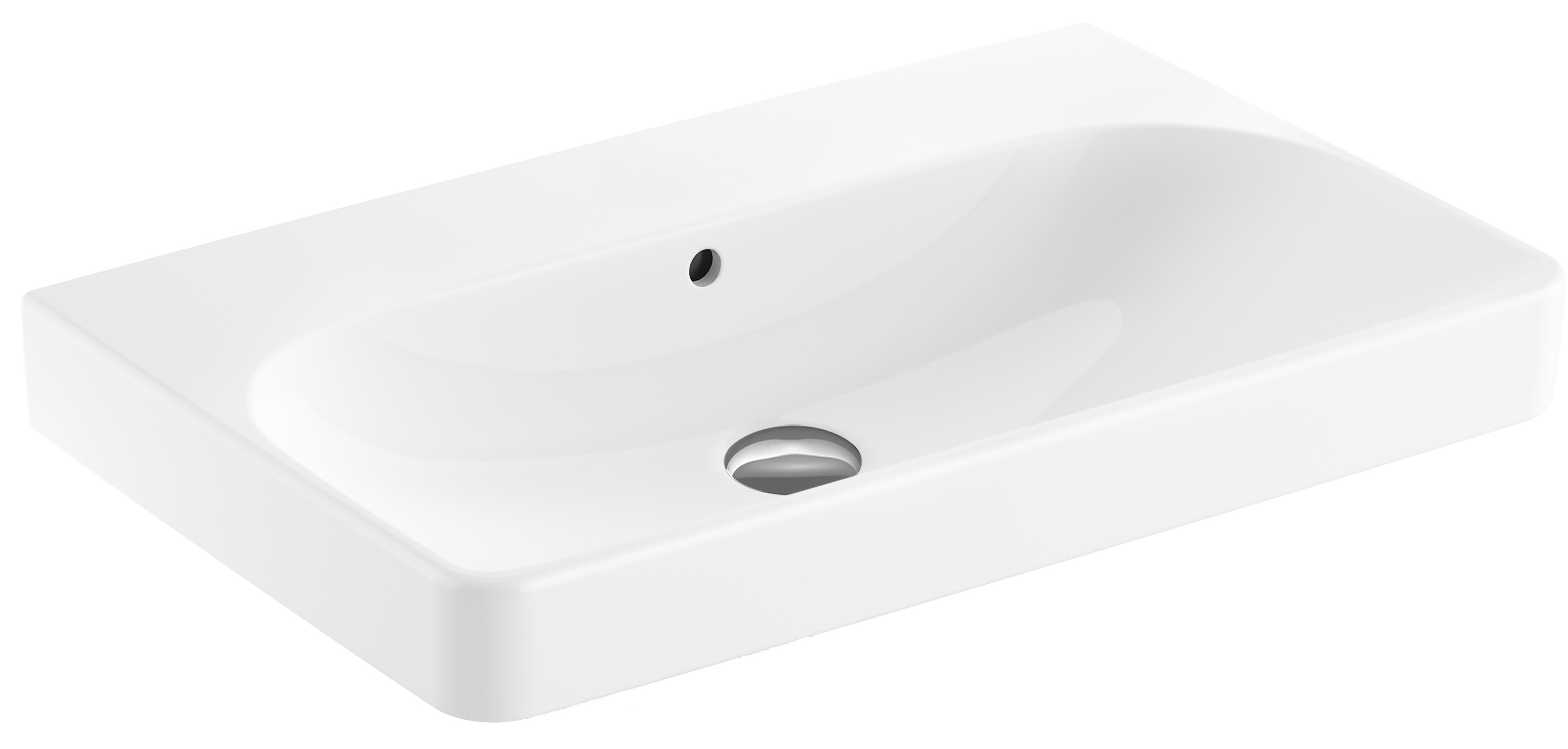 Geberit Smyle Square Waschbecken 74.5x48 cm rechteckig Klassisch-Möbel-Aufsatzwaschbecken weiß 500.249.00.2