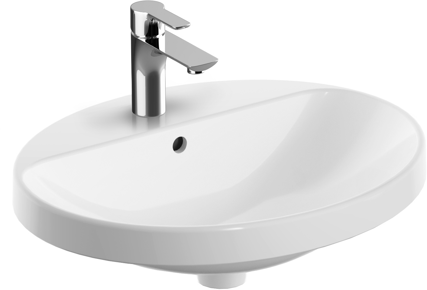 Geberit Variform Waschbecken 55x45 cm oval Einbauwaschbecken weiß 500.721.00.2
