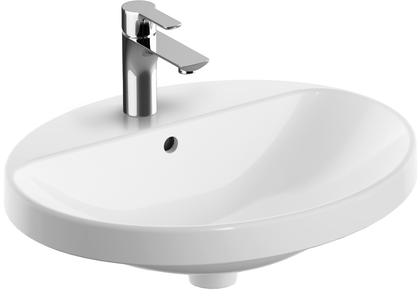 Geberit Variform Waschbecken 55x45 cm oval Einbauwaschbecken weiß 500.721.01.2