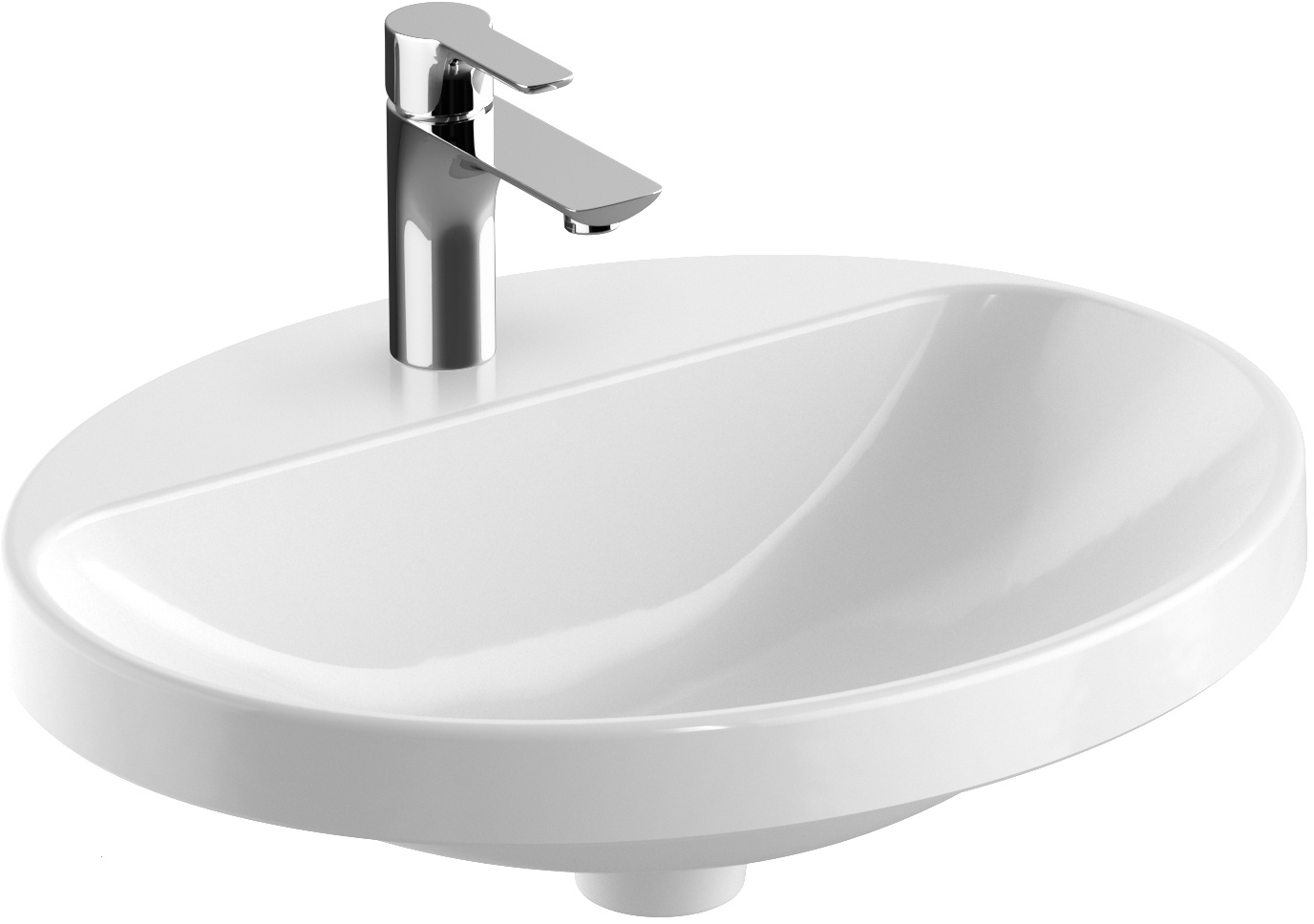 Geberit Variform Waschbecken 55x45 cm oval Einbauwaschbecken weiß 500.723.01.2