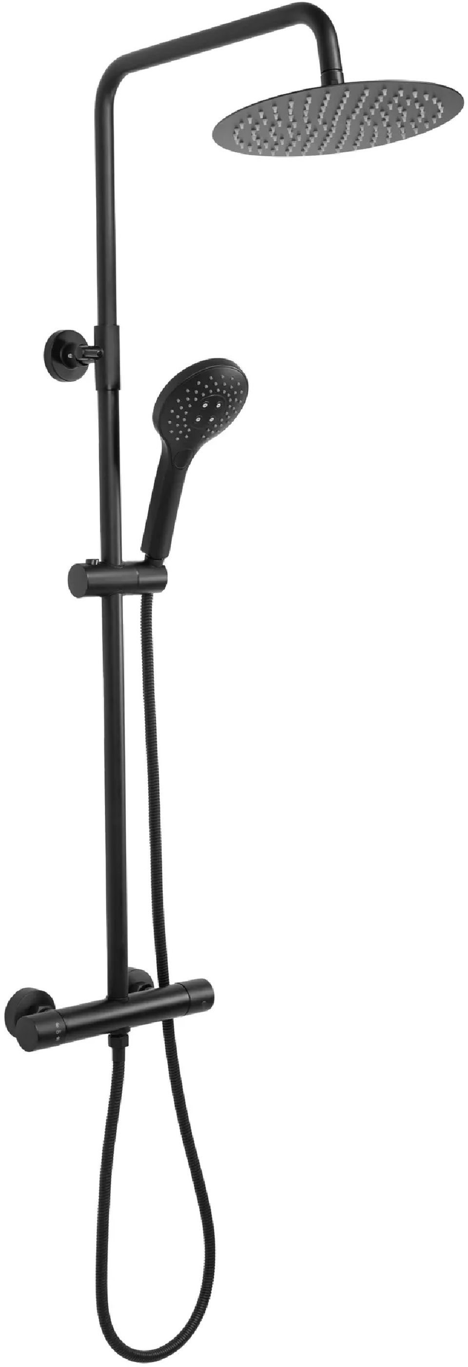 Rea Vincent Duschset Wandmontage mit Thermostat schwarz REA-P6600
