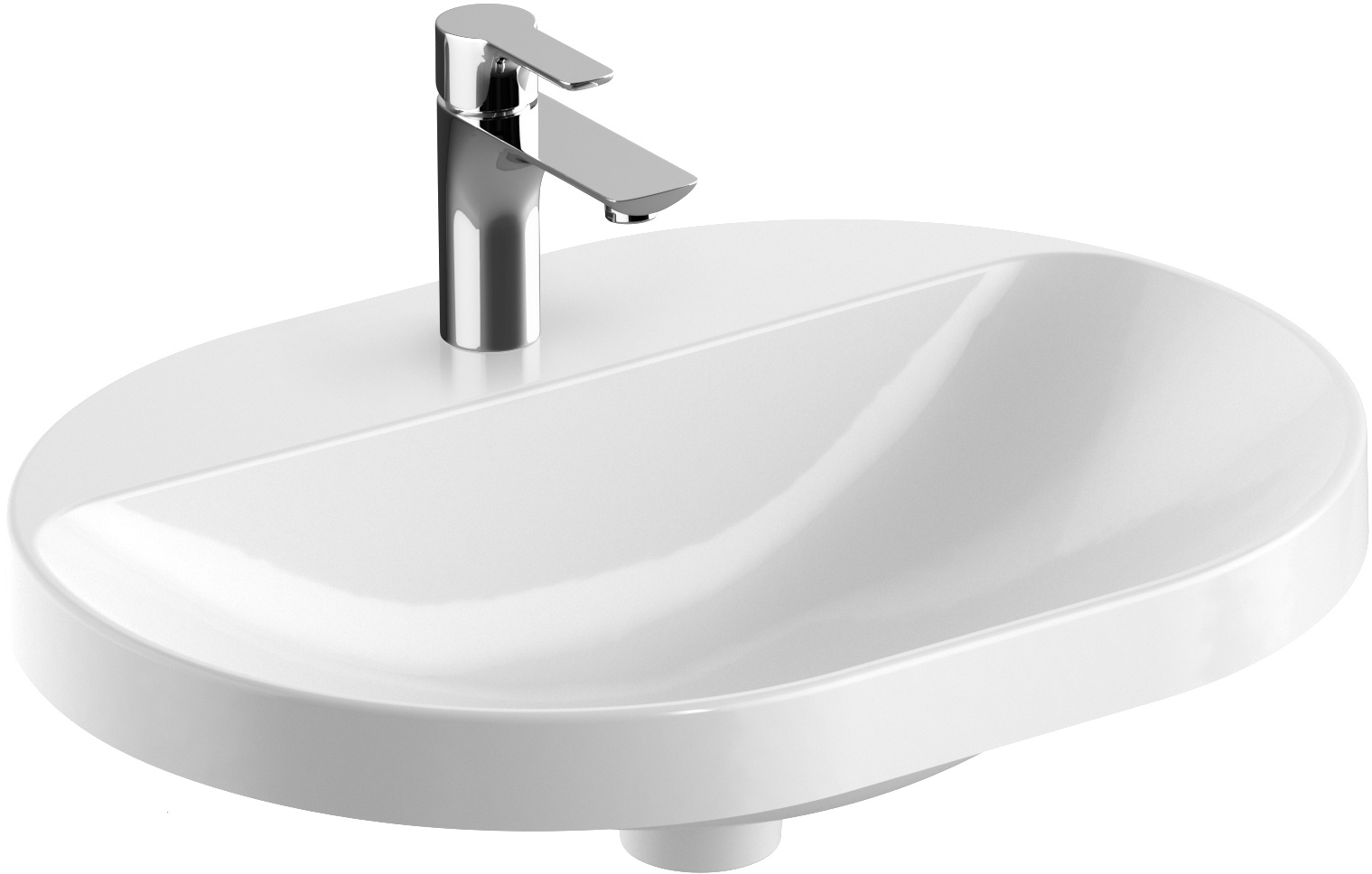 Geberit Variform Waschbecken 60x45 cm oval Einbauwaschbecken weiß 500.735.00.2