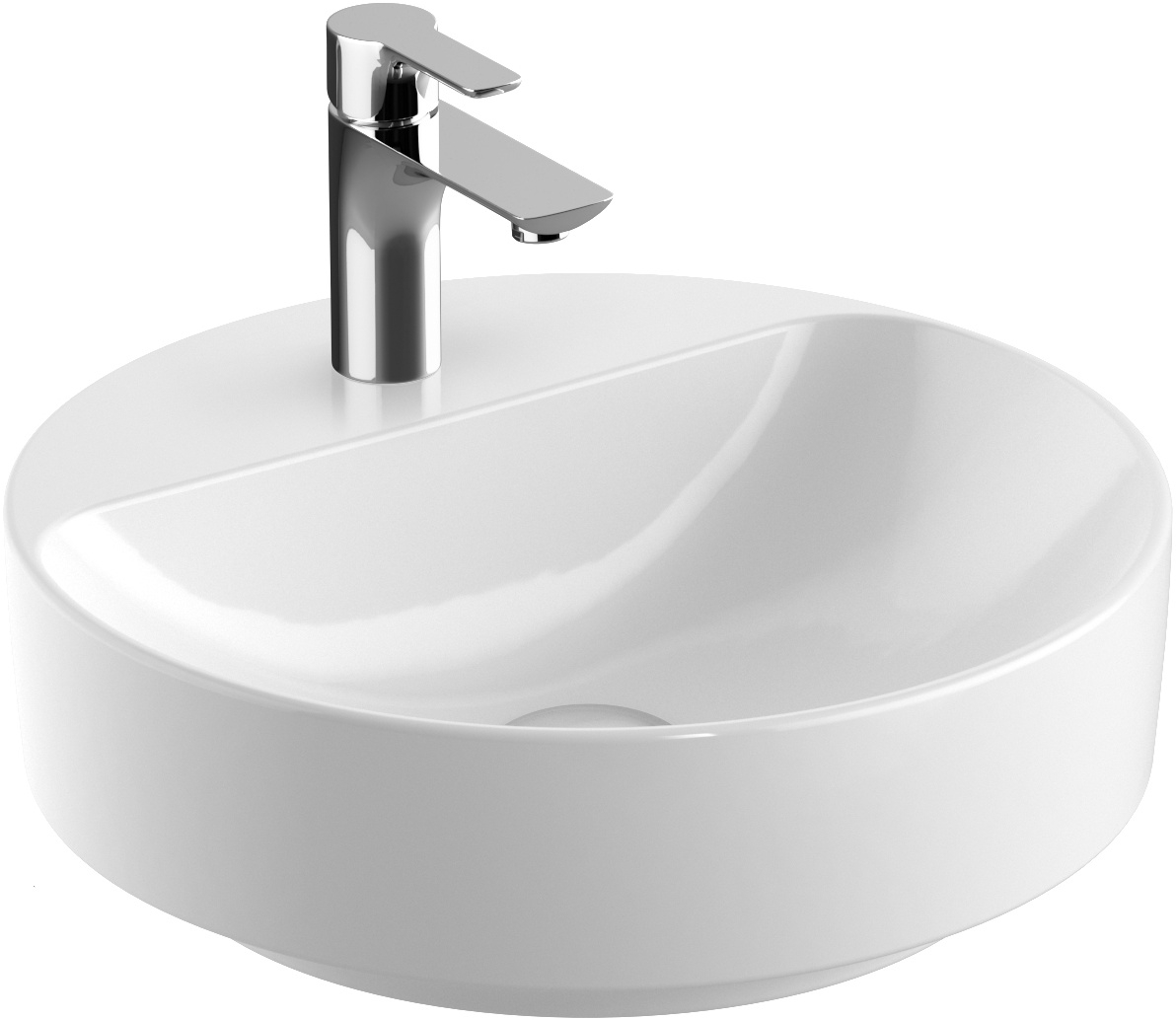 Geberit Variform Waschbecken 45x45 cm rund Aufsatzwaschbecken weiß 500.770.00.2